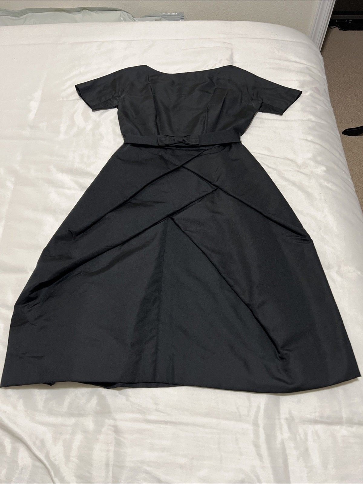 Vintage Japan Origami Dress PINK YOKOSUKA Japanese Designer S Black Cocktail LBD