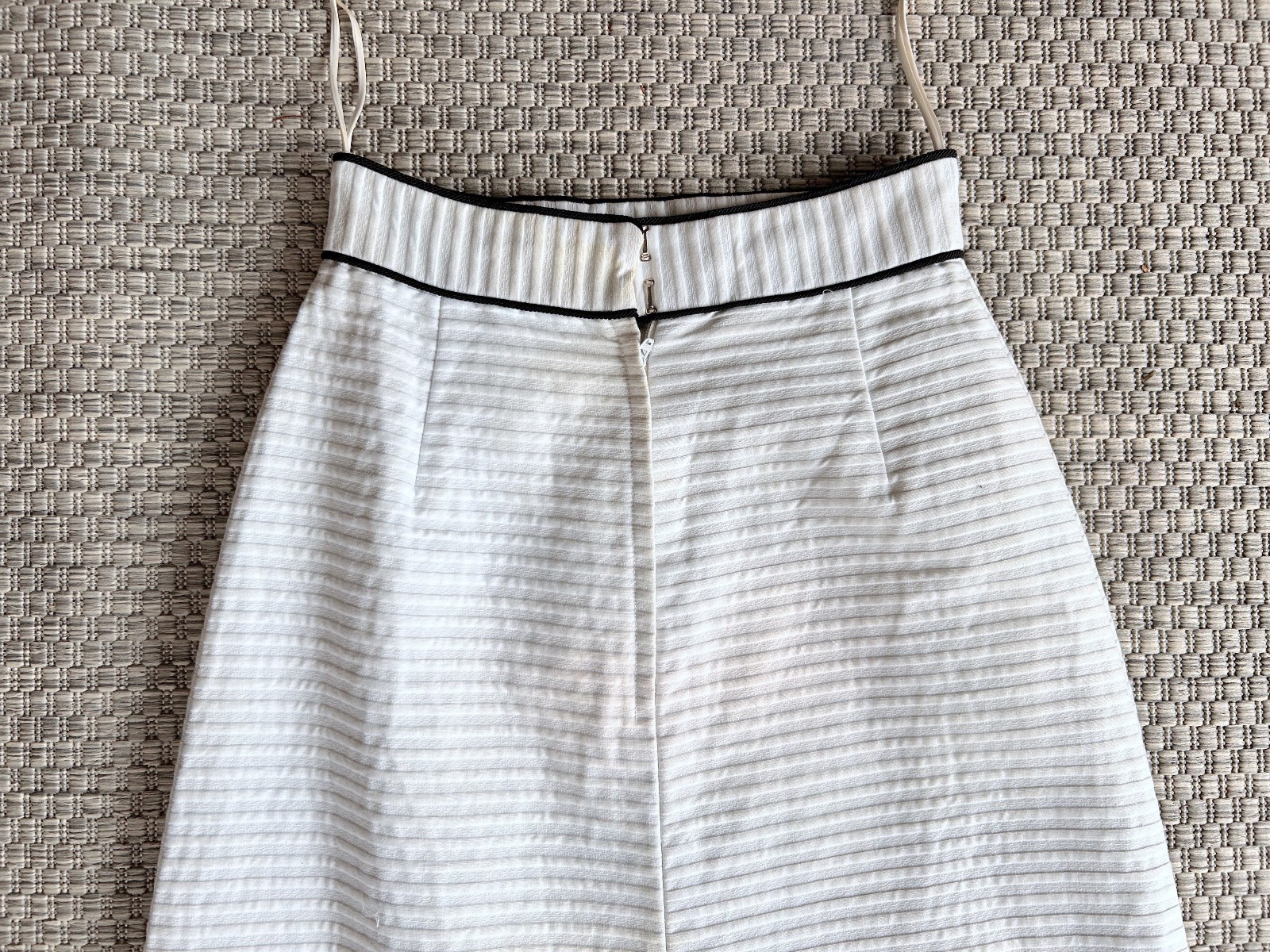 Vintage 1960s 70s Preppy Mod Hostess Maxi Skirt Palm Royale Black/ White sz S