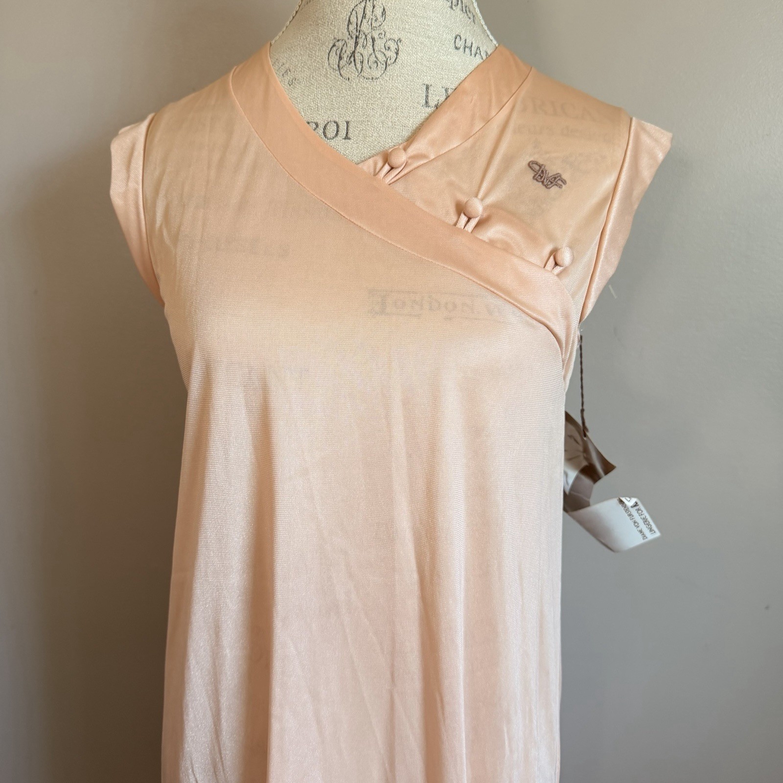 Vintage 70s Diane Von Furstenberg DVF RE-7 Asian Style Long Nightgown Small NWT
