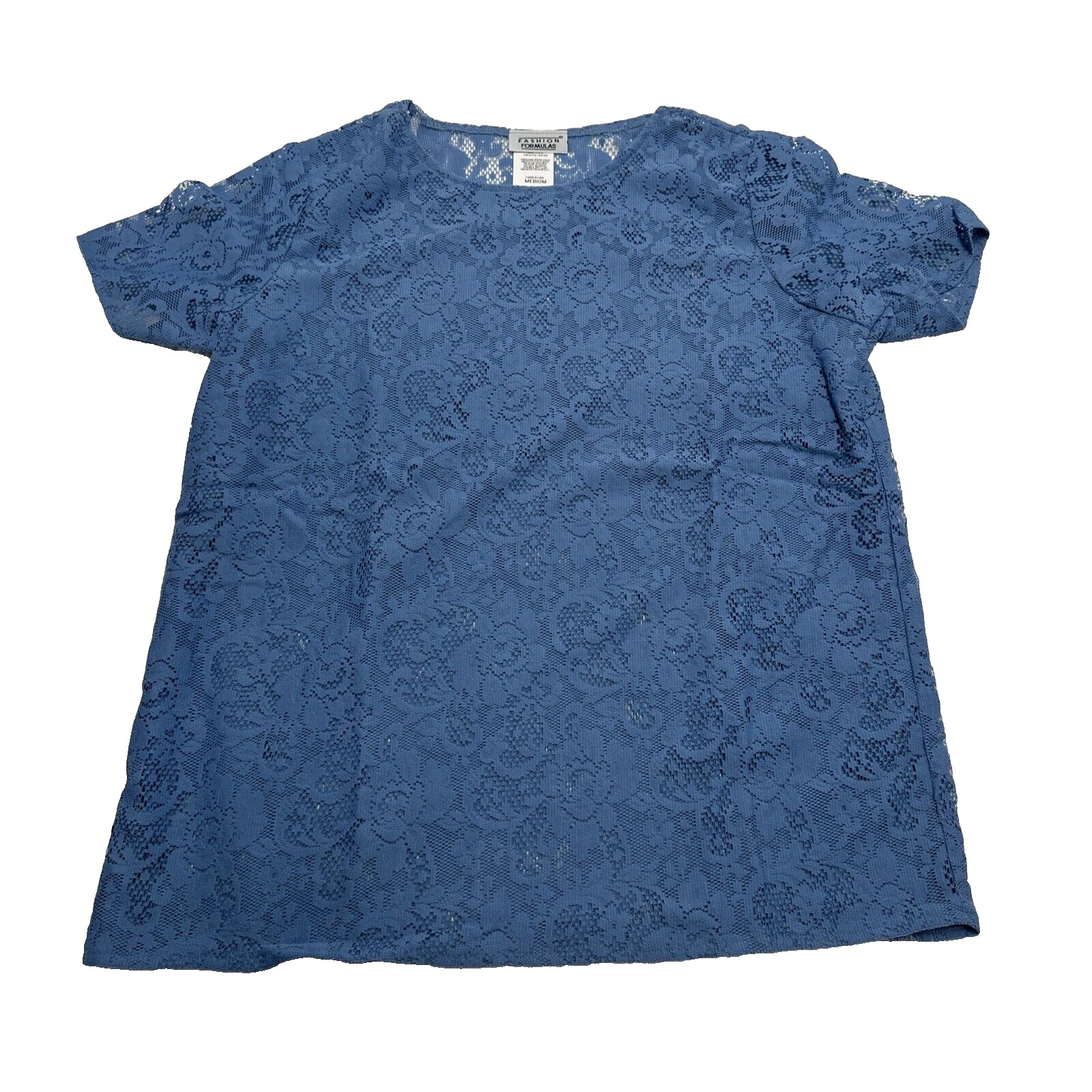 New WOMEN’S VINTAGE Sheer See Through French Blue SHIRT FASHION FORMULAS Medium