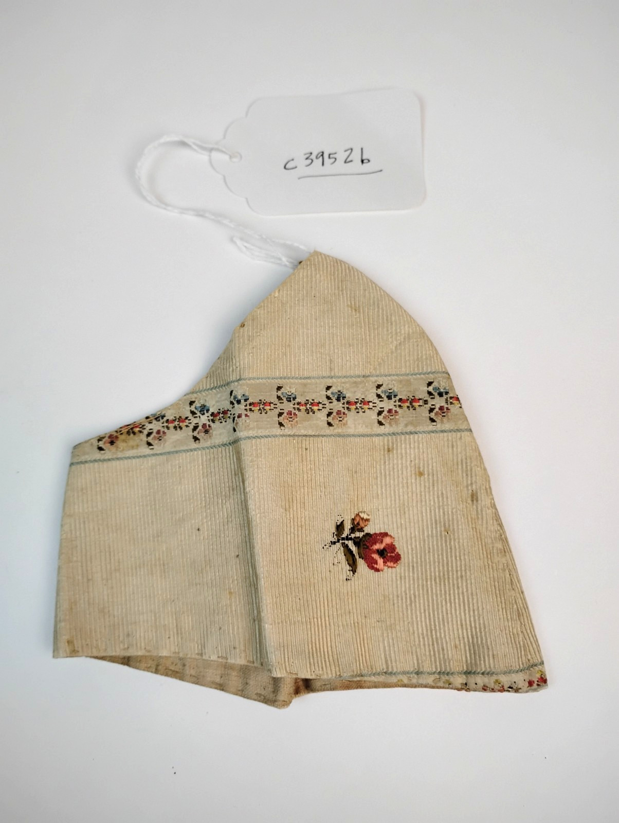 18th Century Woman’s Silk Robe Sleeve – Woven Floral Silk, Museum Deaccession