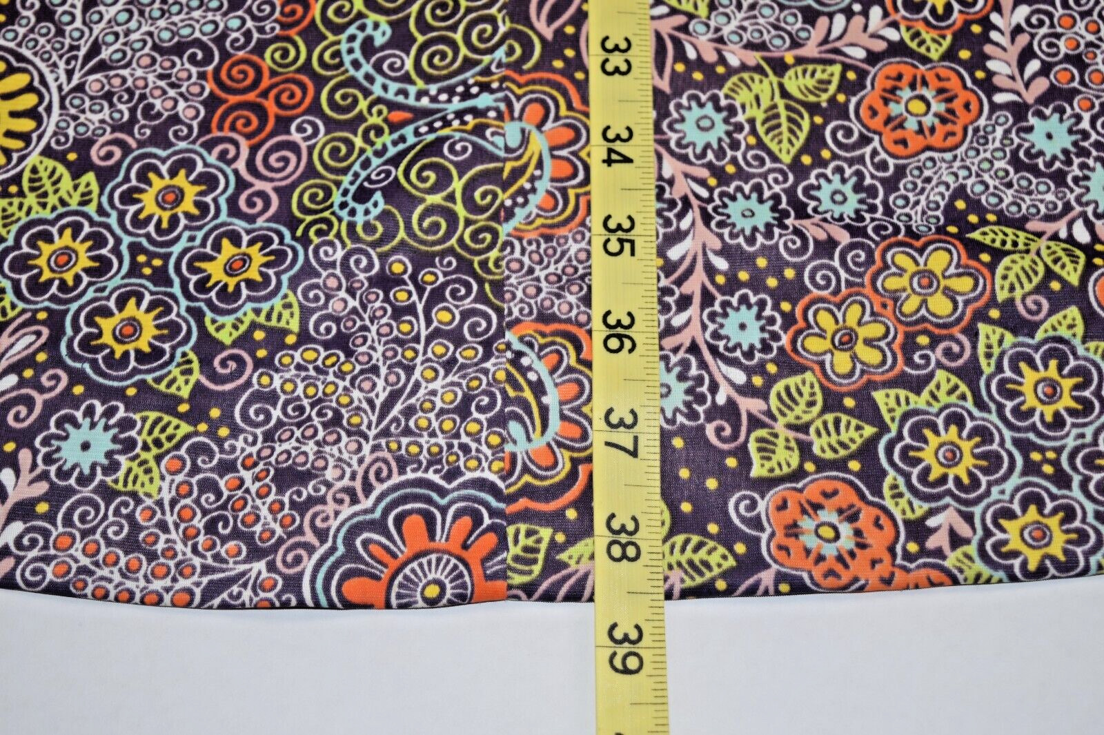VTG Pool Dress Size S/M 70s Psychedelic Blue Purple Orange Flower Power Stretch