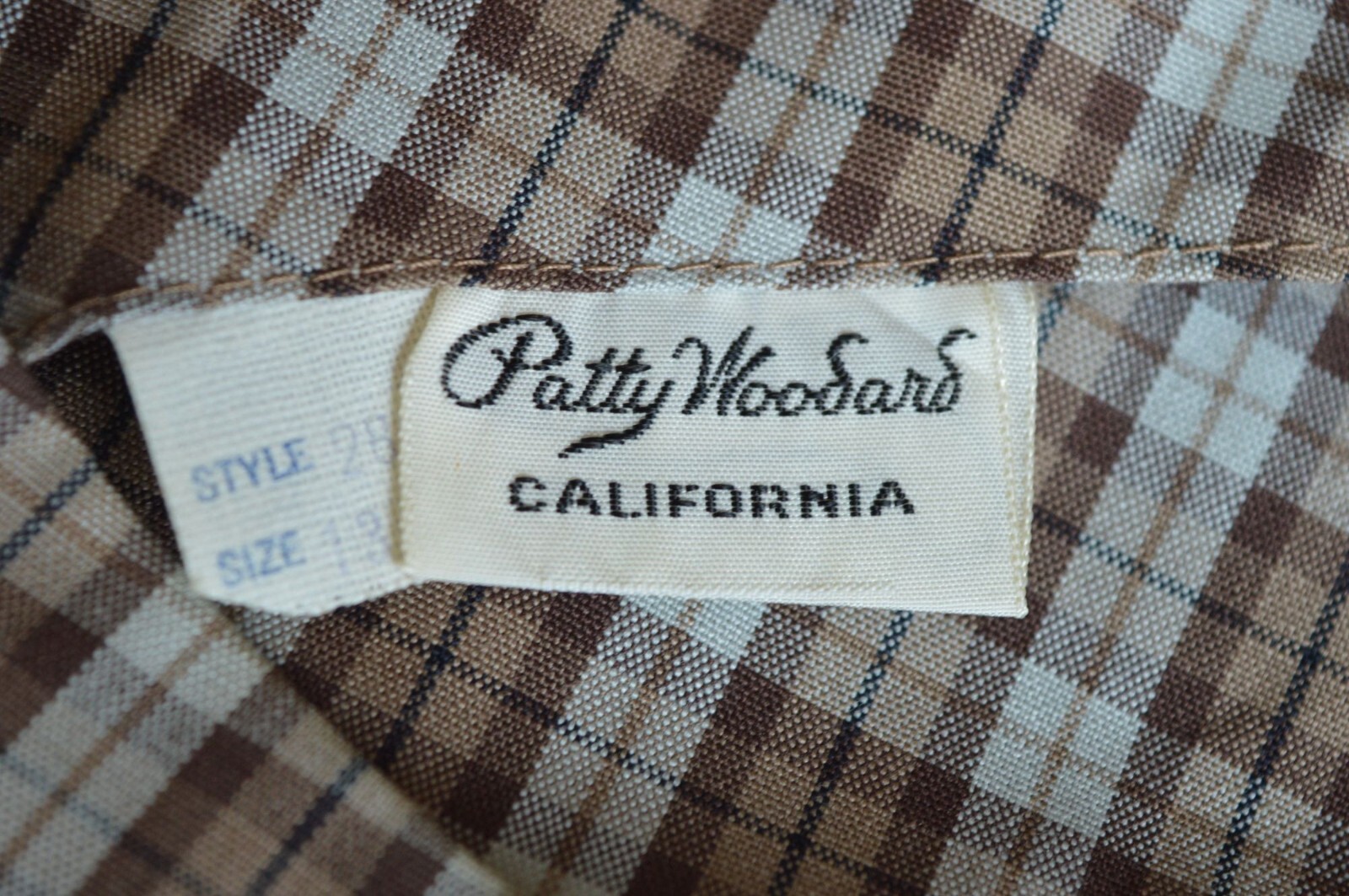 Vintage 60s Patty Woodard Brown Plaid Belted Skirt Set Juniors Size Small Coquet
