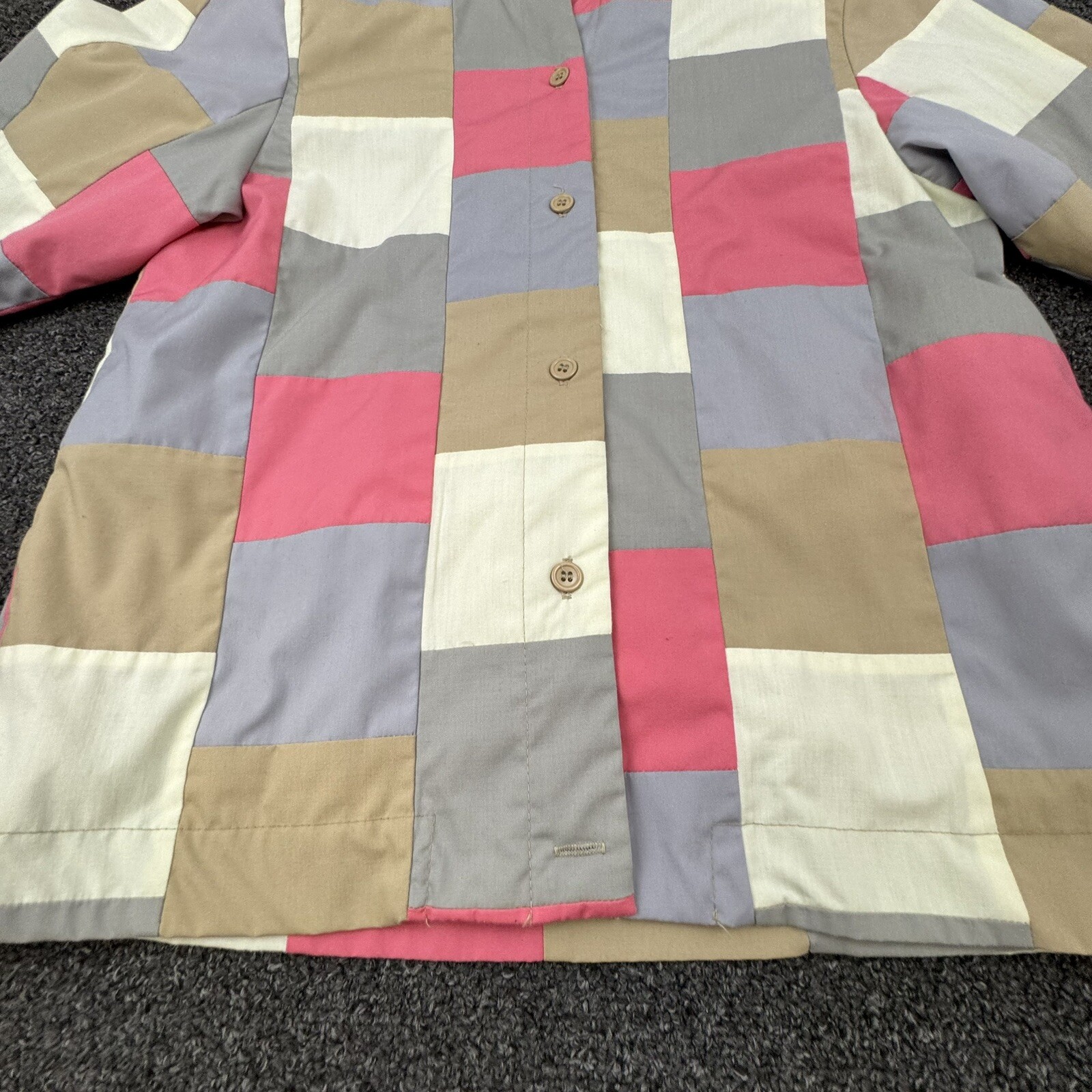 Marguerite Rubel Vintage 1980s Multicolor Pastel Bomber Jacket Patches Women 10