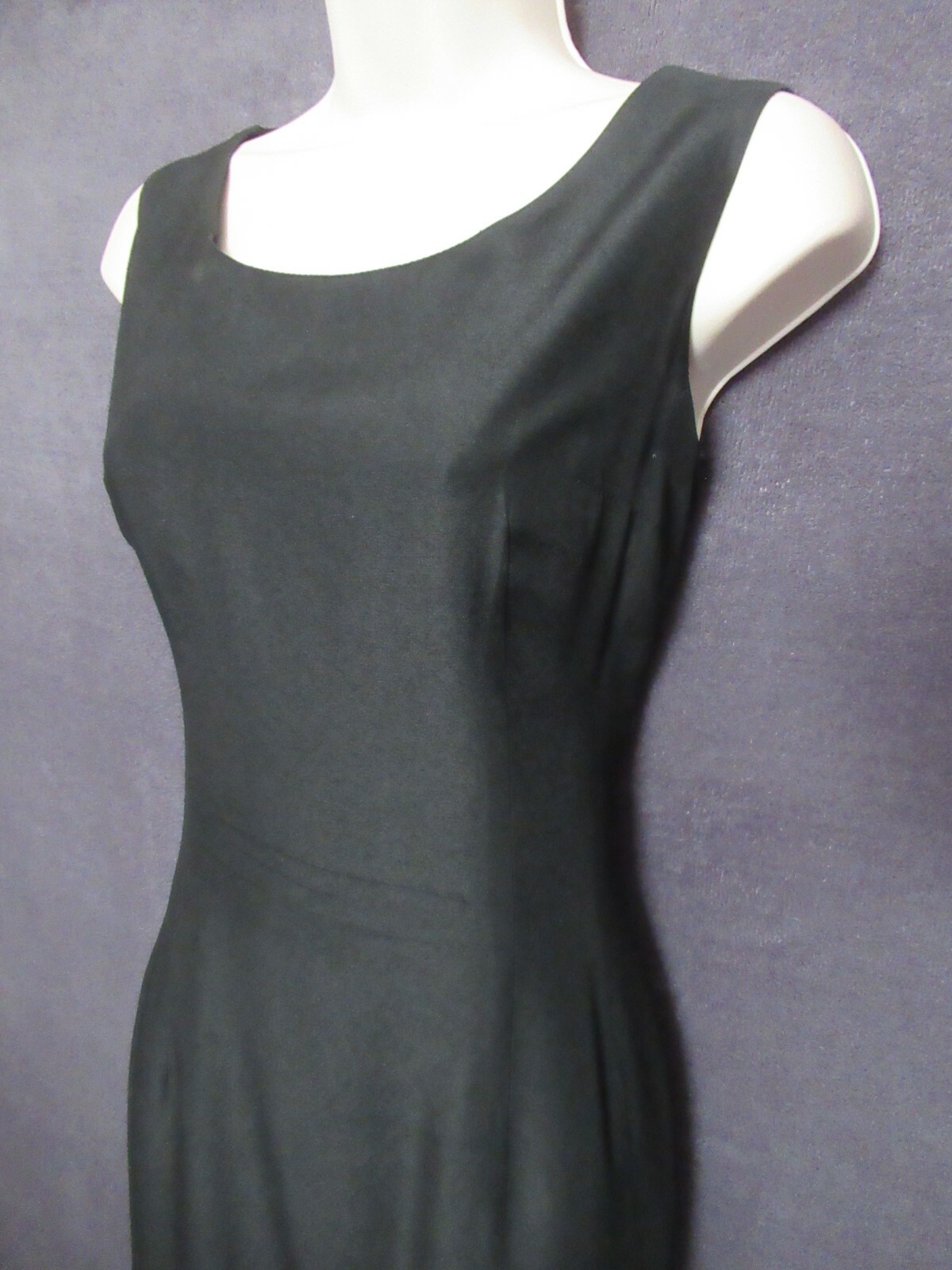 50’s Vintage SABA Juniors Black Sleeveless Fitted Pleated Rosette Party Dress M