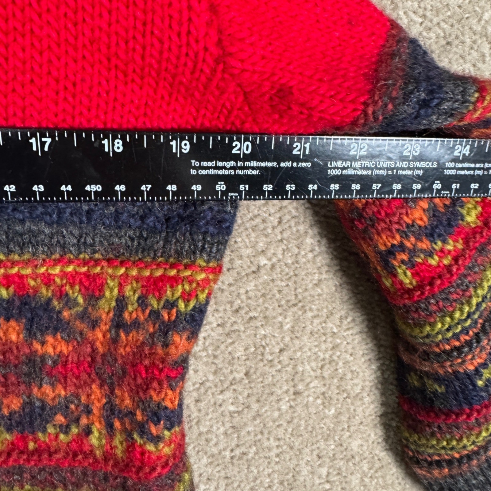 Valerie Stevens Petites Wool Knit Fair Isle Grandpa Cardigan PM Vtg Grandpa Core