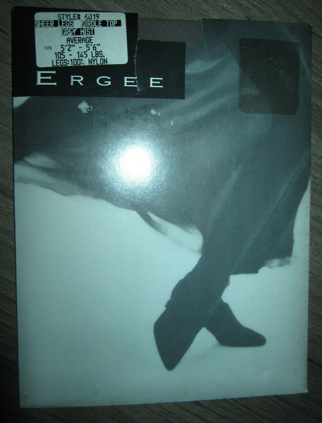 Vtg Ergee Austria Sheer Legs Girdle Top Grey Mist pantyhose nylons, style #6019