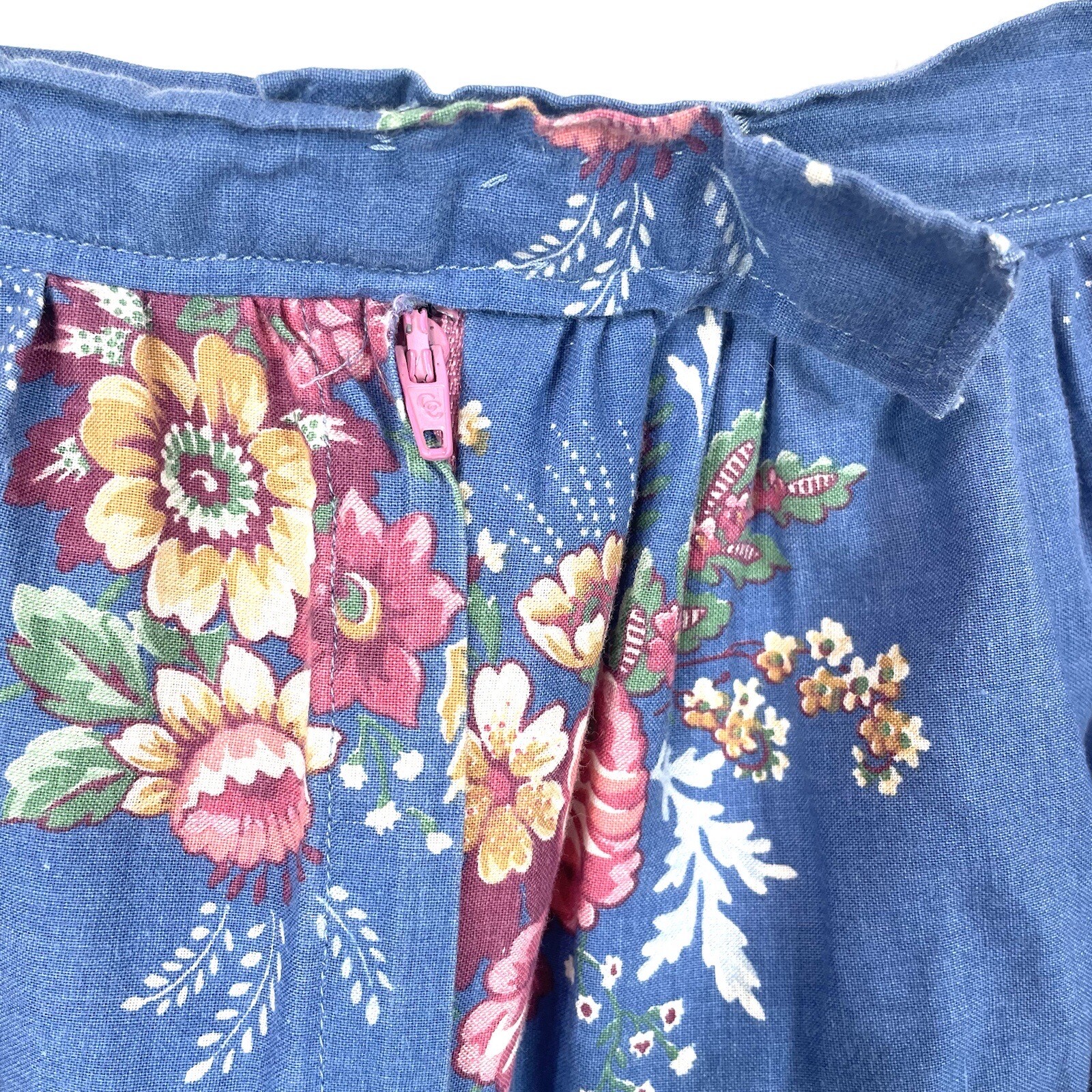 1980s Aunt Abigail’s Attic Country Floral Full Knee Skirt Plus Size Vintage