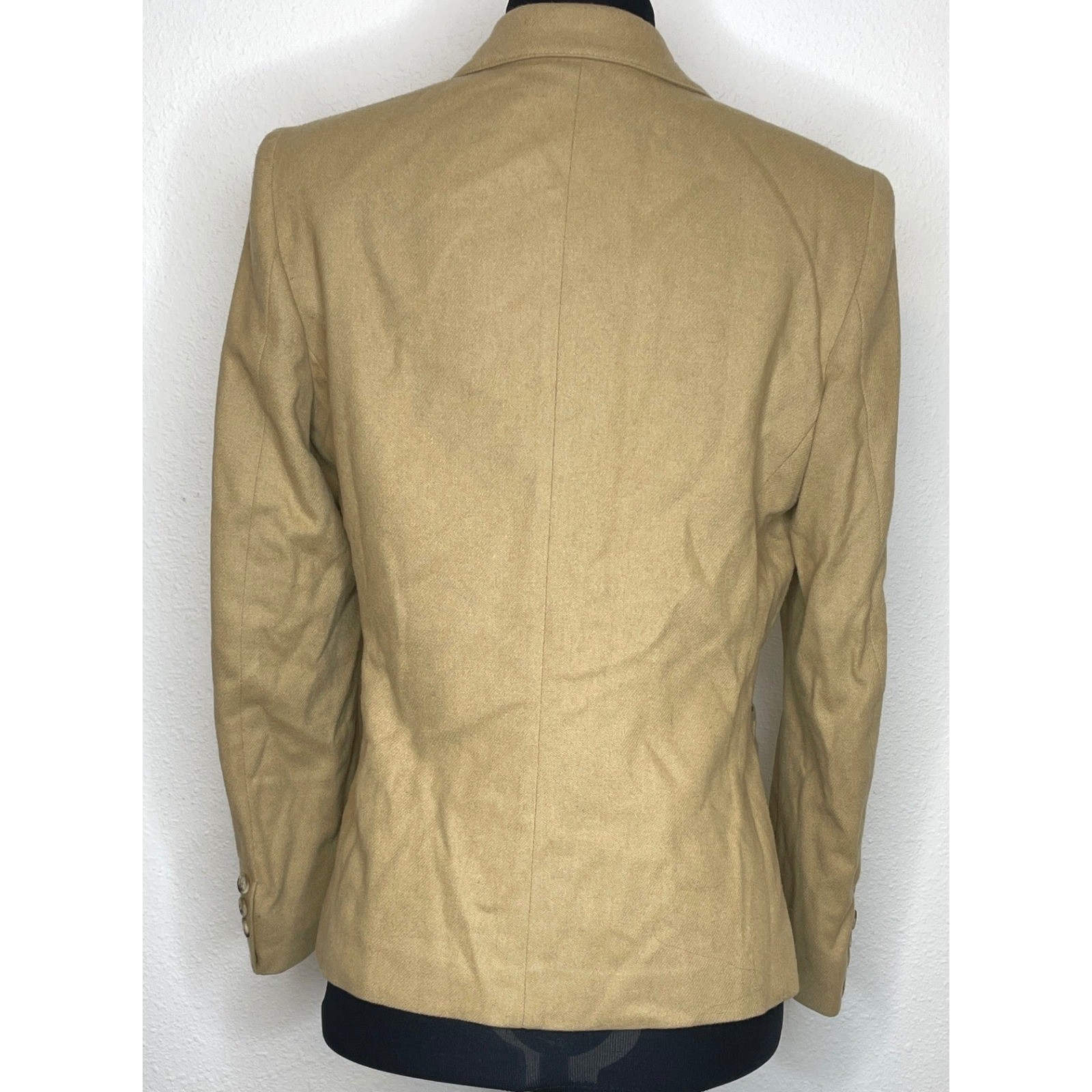 Gordon of Philadelphia Women Blazer Vintage 100% Wool Two Button 10 Tan Camel