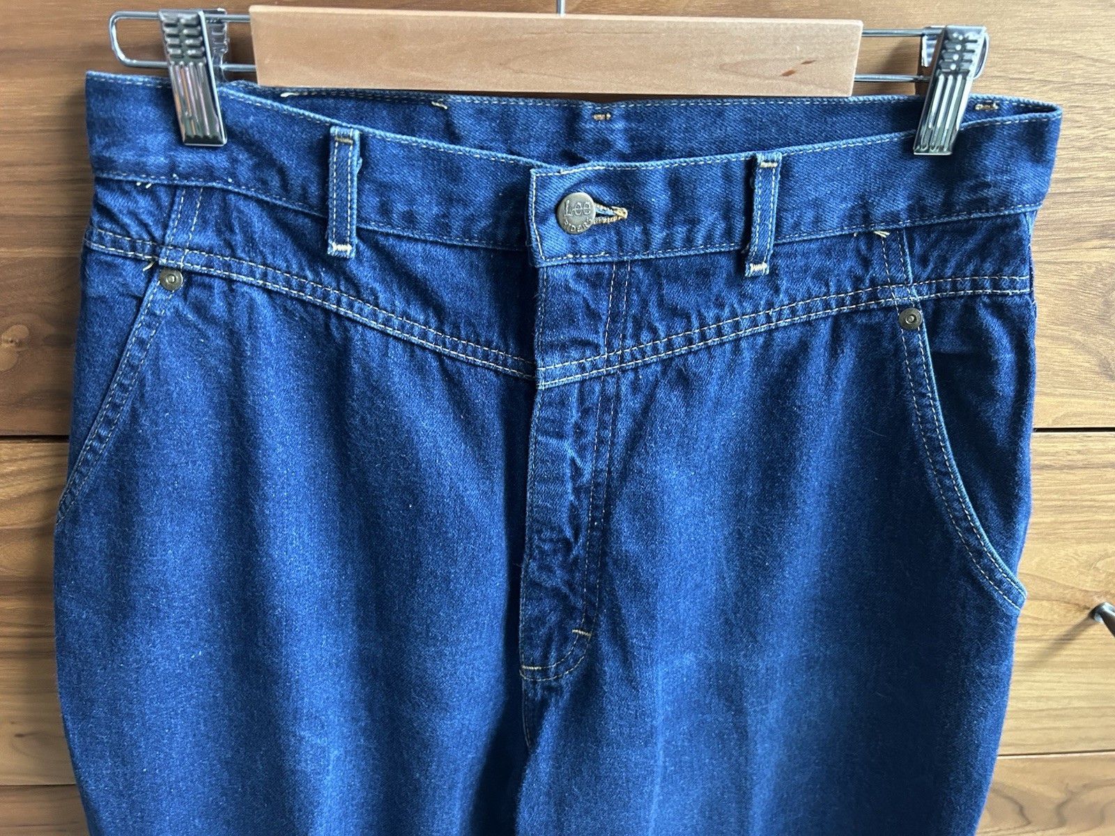 Vintage 1980’s Women’s Jeans Lee Riders Yoke TALL Union Made In USA 30×31 Sz 16
