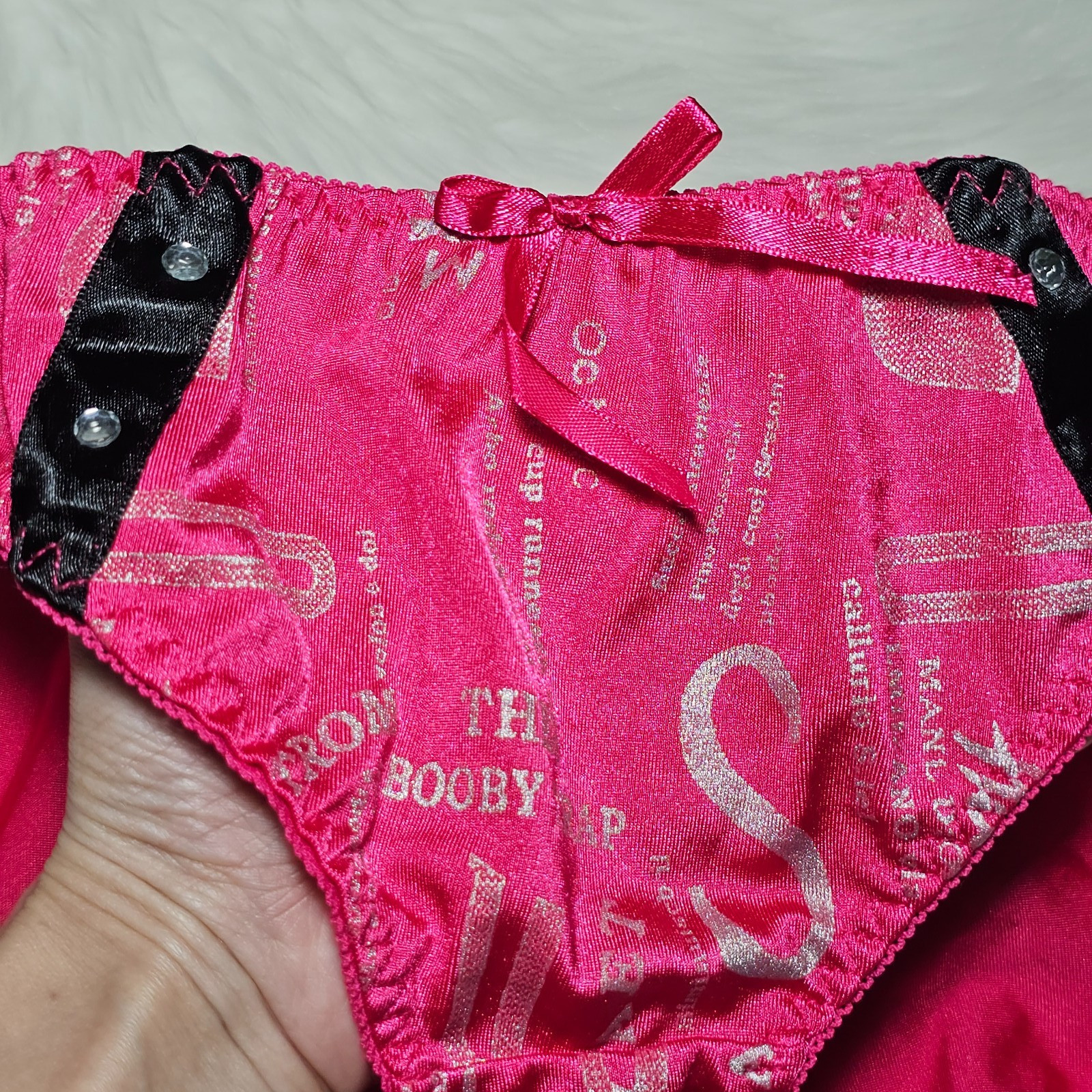 VTG Silky Panty Hot Pink Bikini Sissy Nylon Elastane Brief Size Small Hip 32-36″