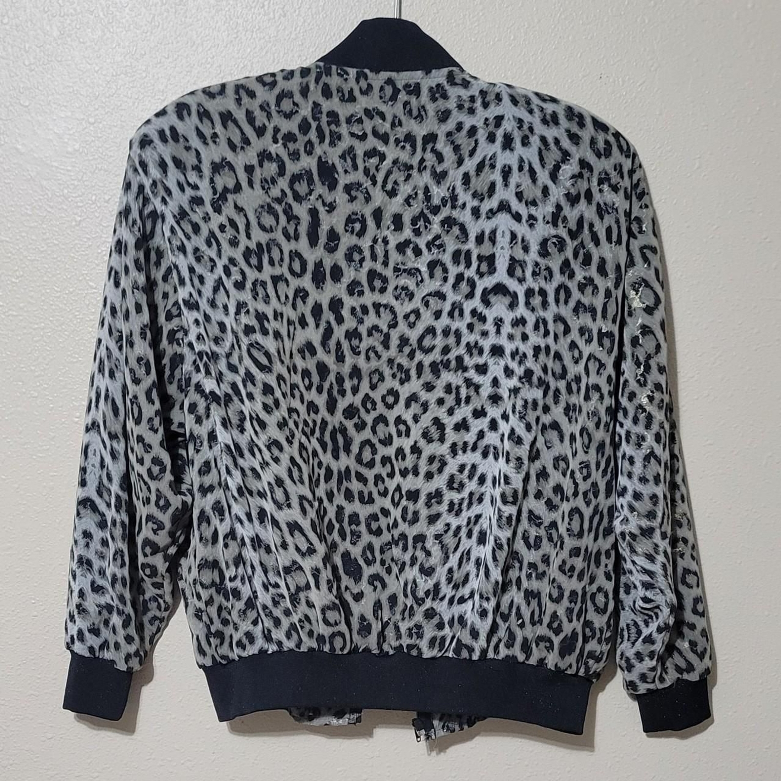 Vintage The Icing Leopard Print Glitter Bomber Jacket – Size 1 (Fits L/XL)