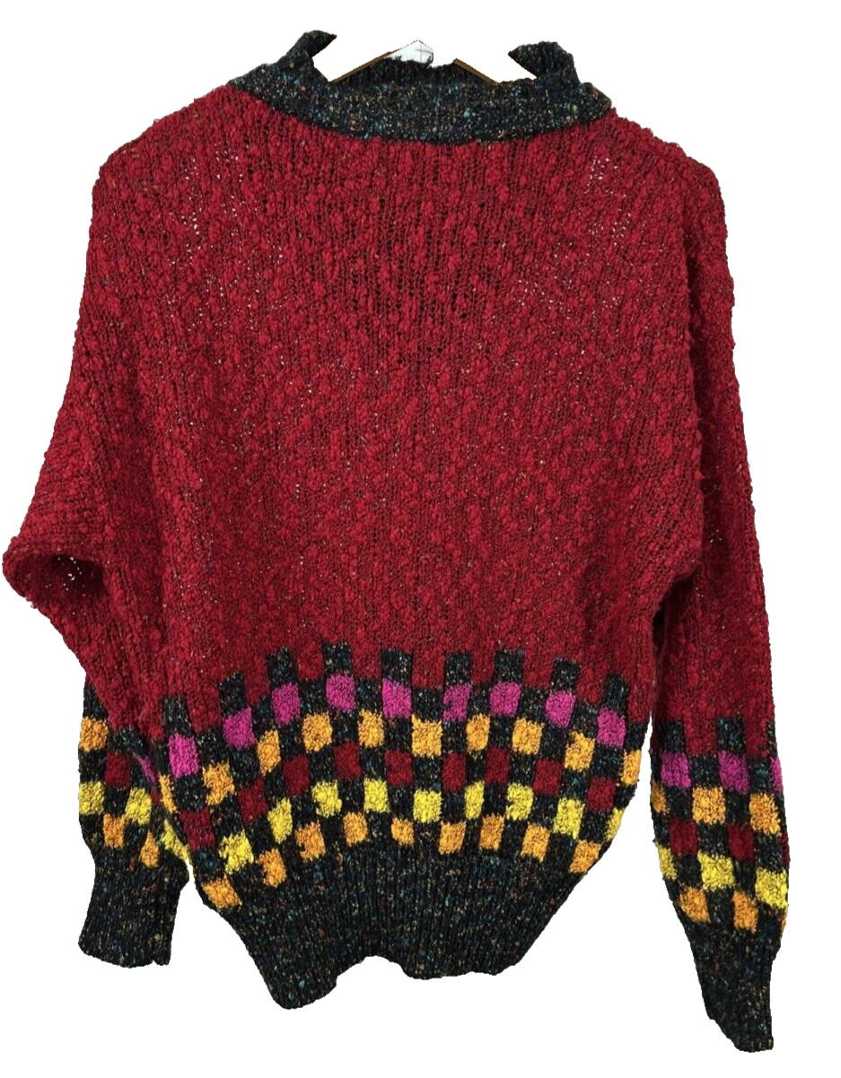 Vintage Career Club Nubby Sweater Textured Mock Turtleneck 80s Womens Small