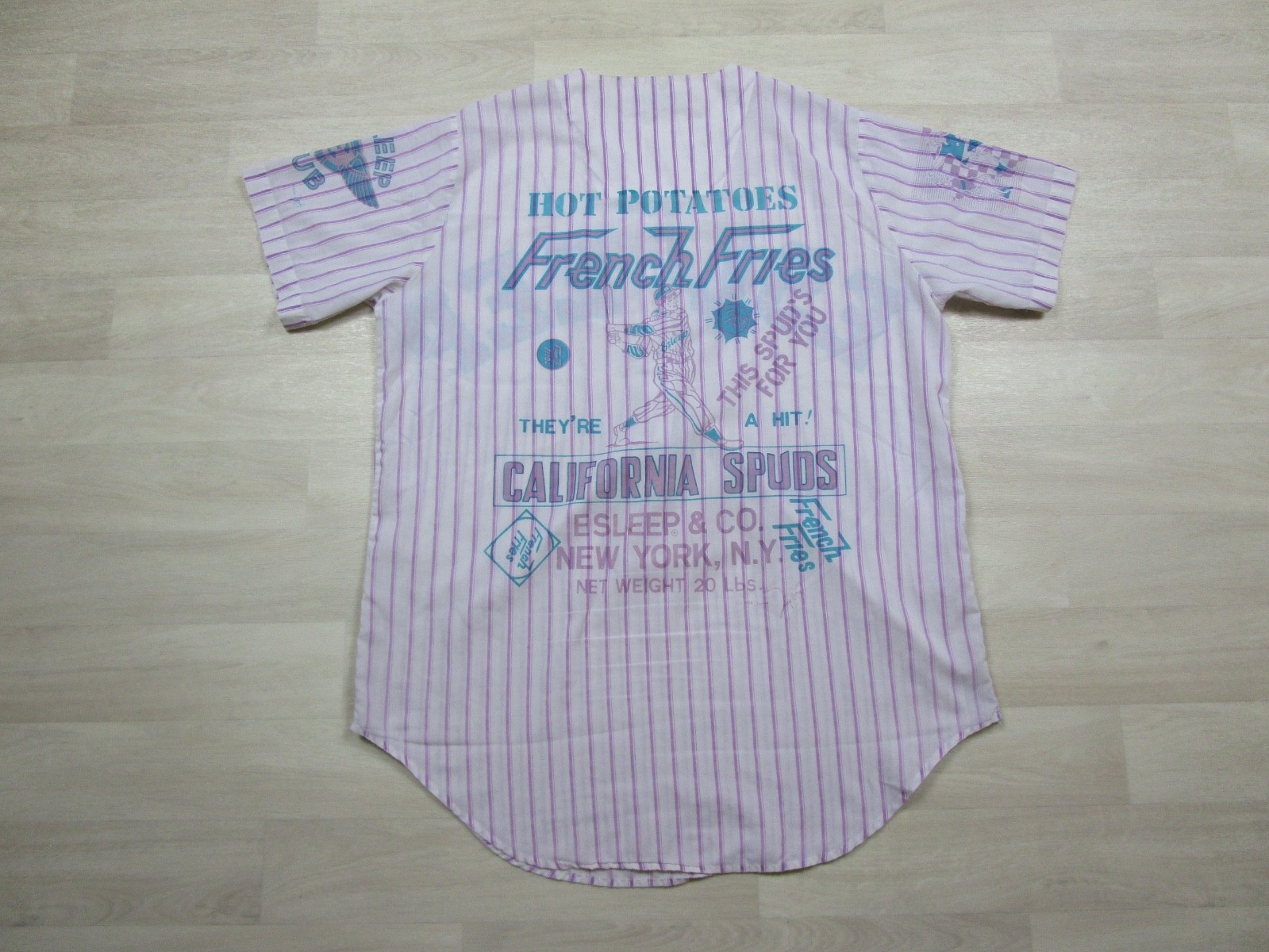 Vintage 80s ESLEEP Nightgown Striped Baseball Ballpark Nightgown 1988