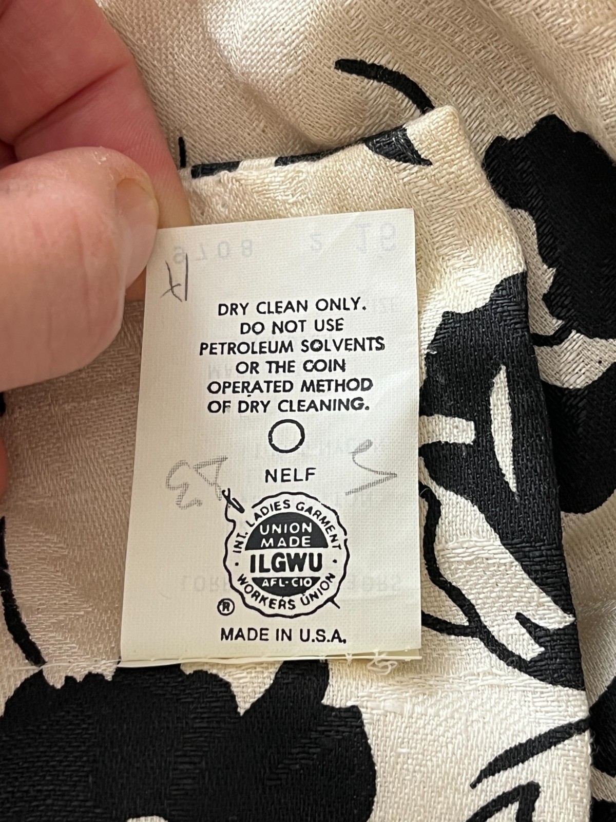 Vintage Floral Linen Dress Size 16 | International Ladies Garment Workers Union