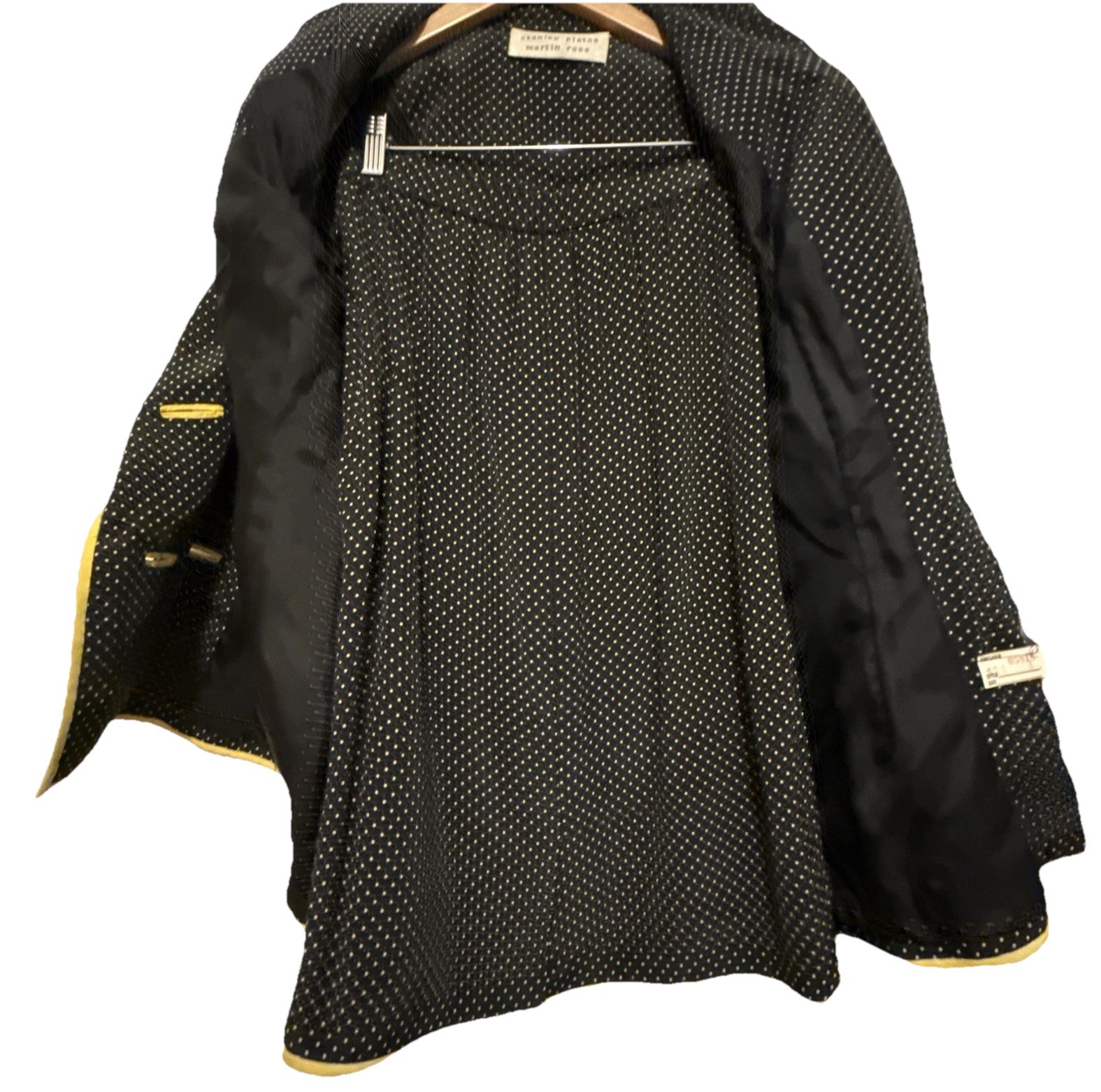 Stanley Platos Martin Ross Vintage 80s 90s Black Polka Dot Daisy Suit Set sz 4