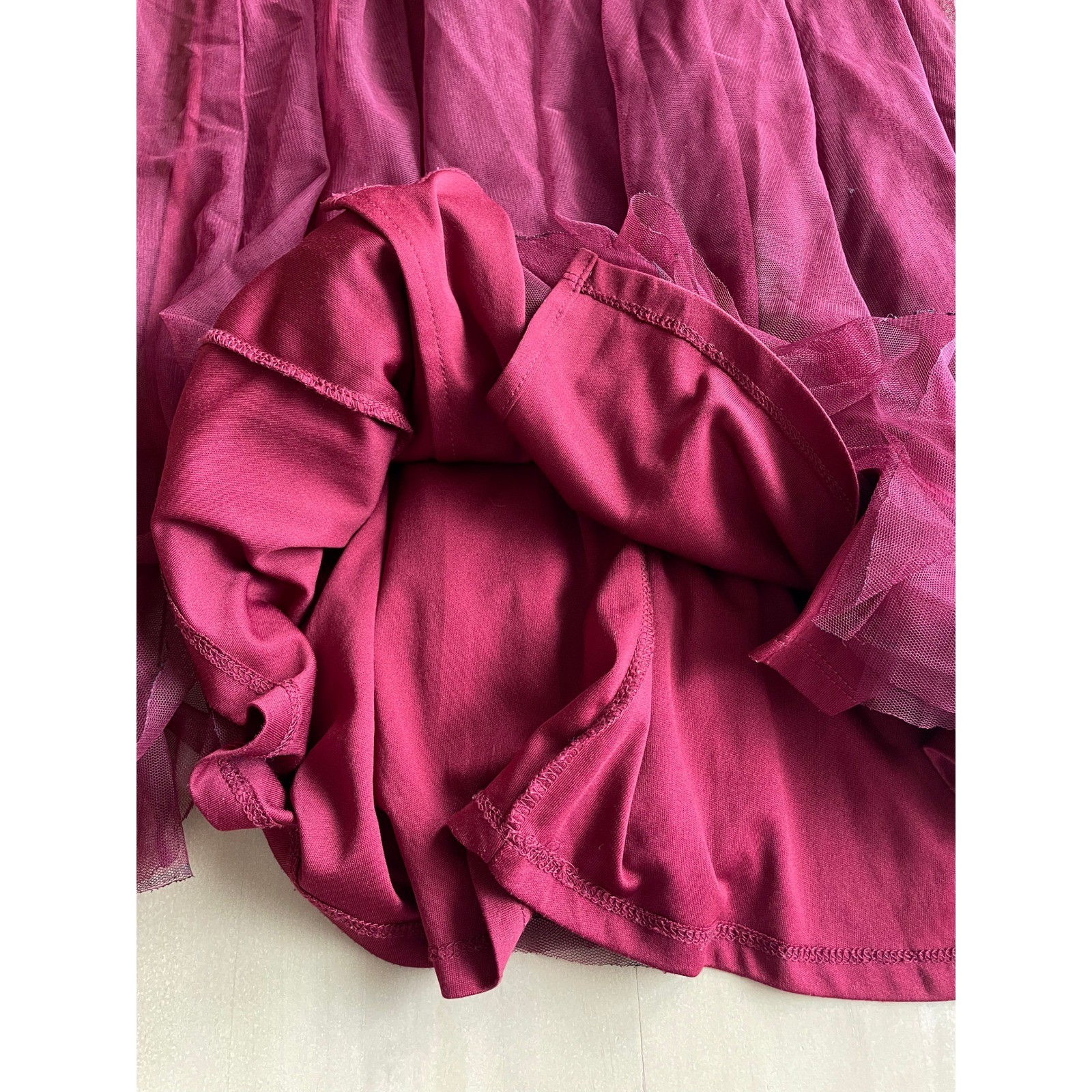 Luxxel Maroon Dark Red Deep V-Neck Spaghetti Formal Dress Size Small