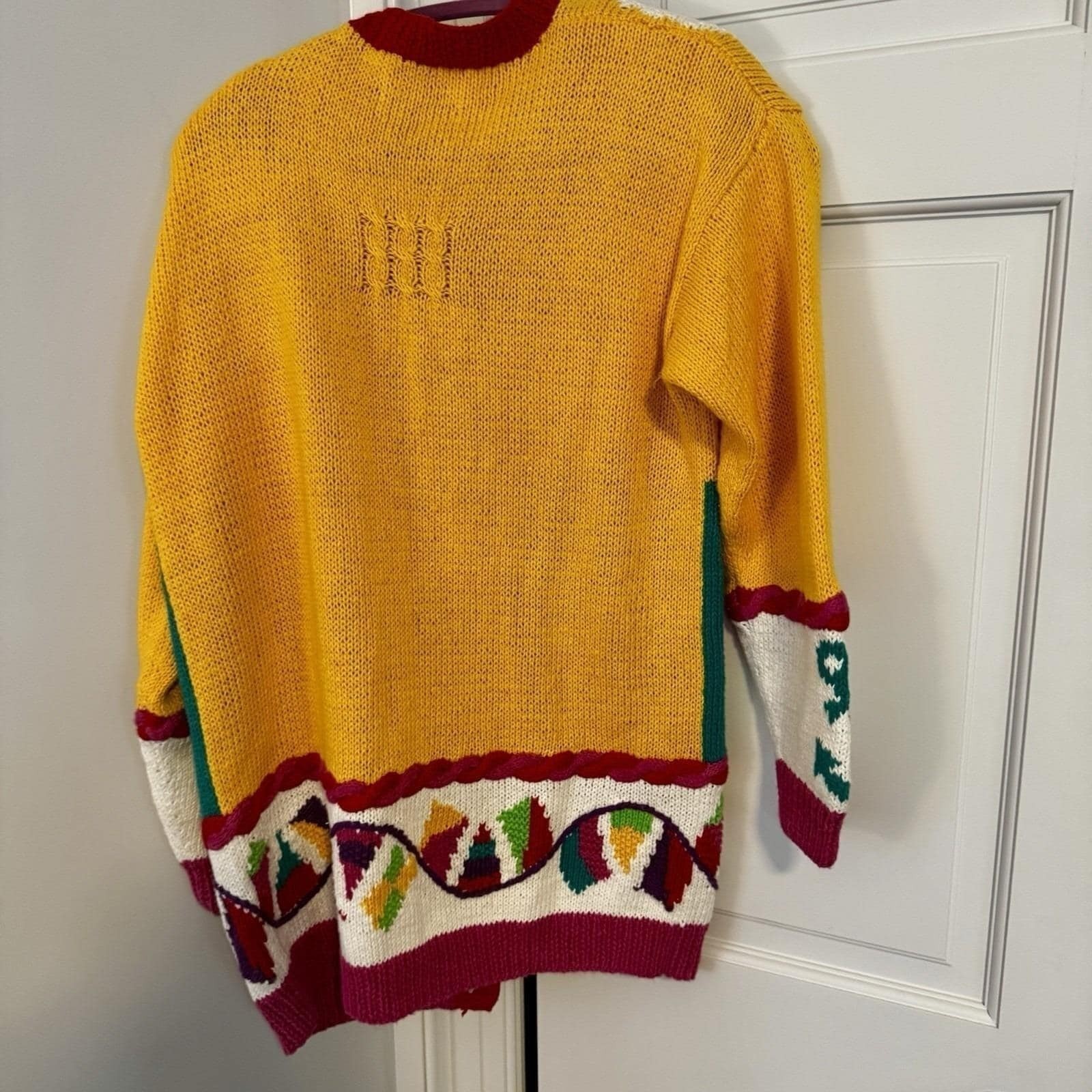 VTG Marisa Christina Hand knitted Long Line Cardigan XL GrandmaCore Nautical