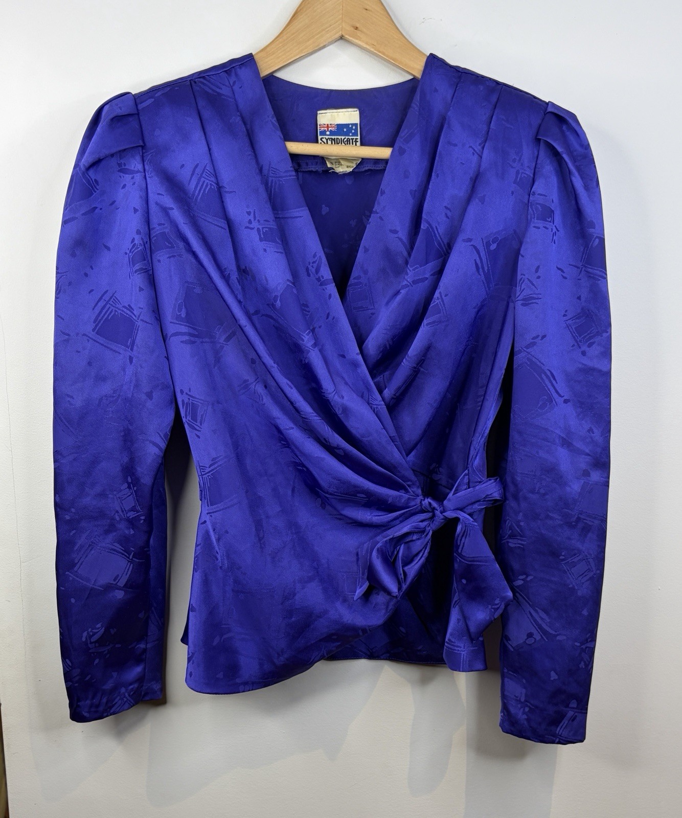 Vintage Syndicate Purple Cocktail Jacket Size AU 8 Balero Satin Retro 1980’s