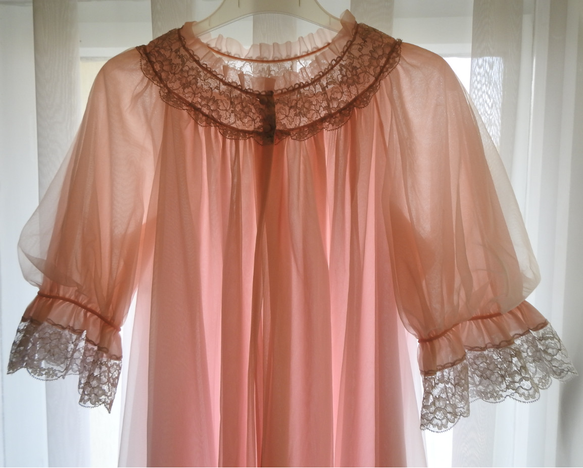 RARE!Vintage St.Michael double layer Negligee Pegnoir Robe Morgenmantel L