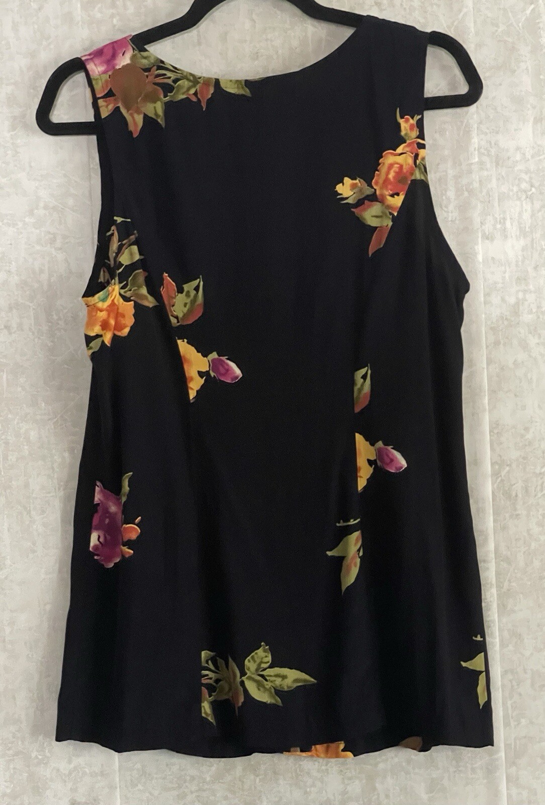 VTG Pamela.B Button Up Blouse/Side Button Blk Floral Maxi Skirt Set Size 6.