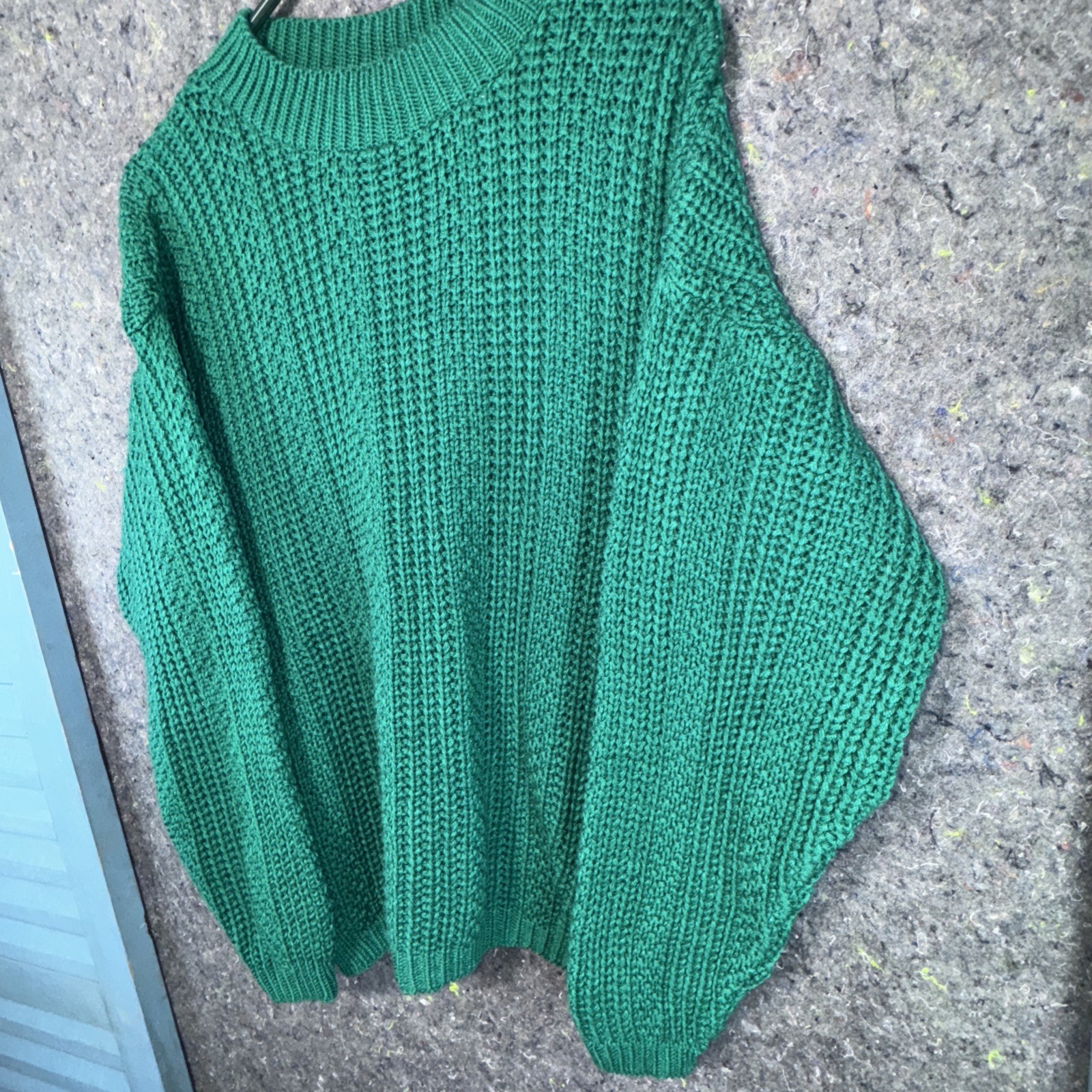 Vintage Bobbie Brooks Green Chunky Knit Sweater Textured Slouchy 90s Grunge