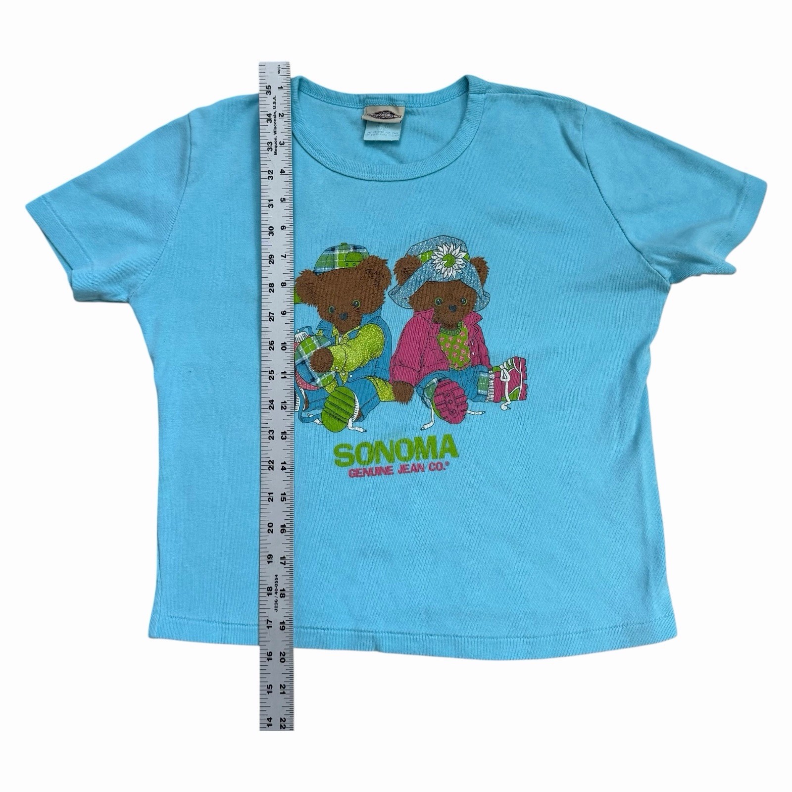 Vintage 90s Genuine Sonoma Jeans Company Teddy Bear Crop Top T-Shirt Large / XL