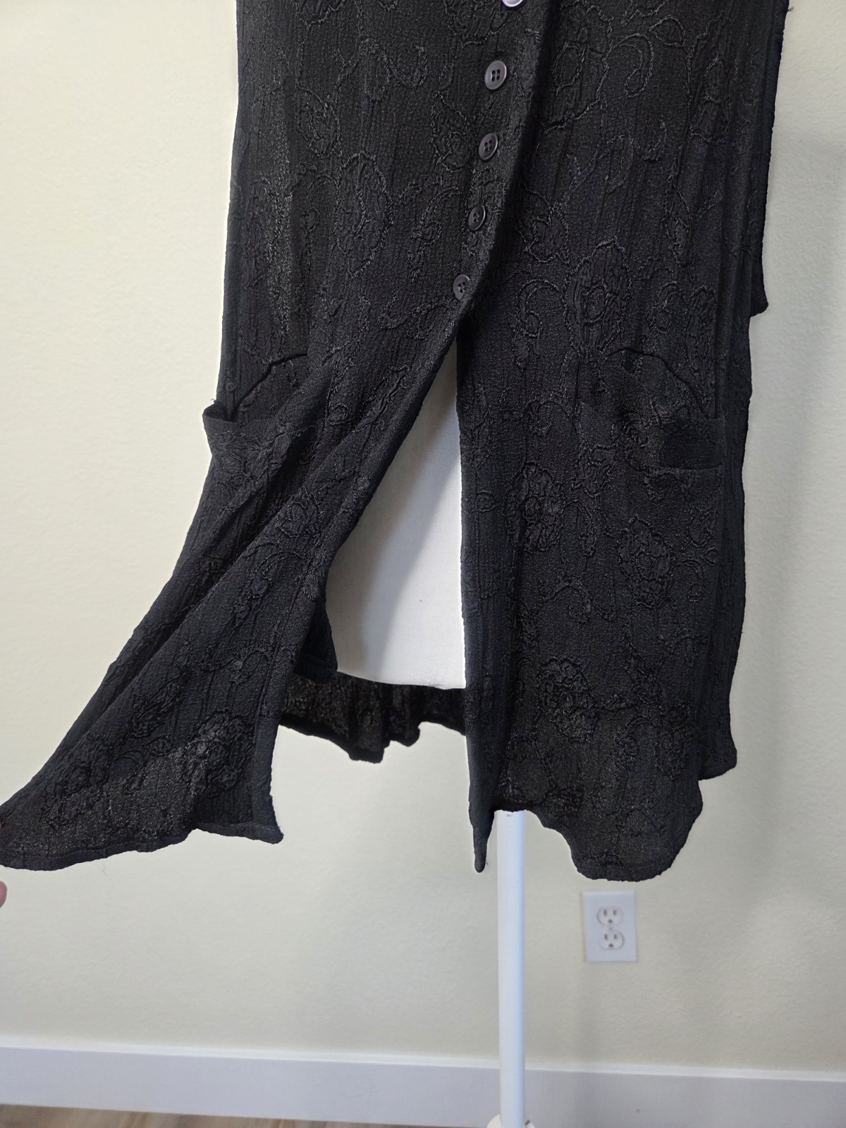 Zashi Vintage Boho Tunic Vest 90s Rayon Tunic longline lagenlook Embroidered