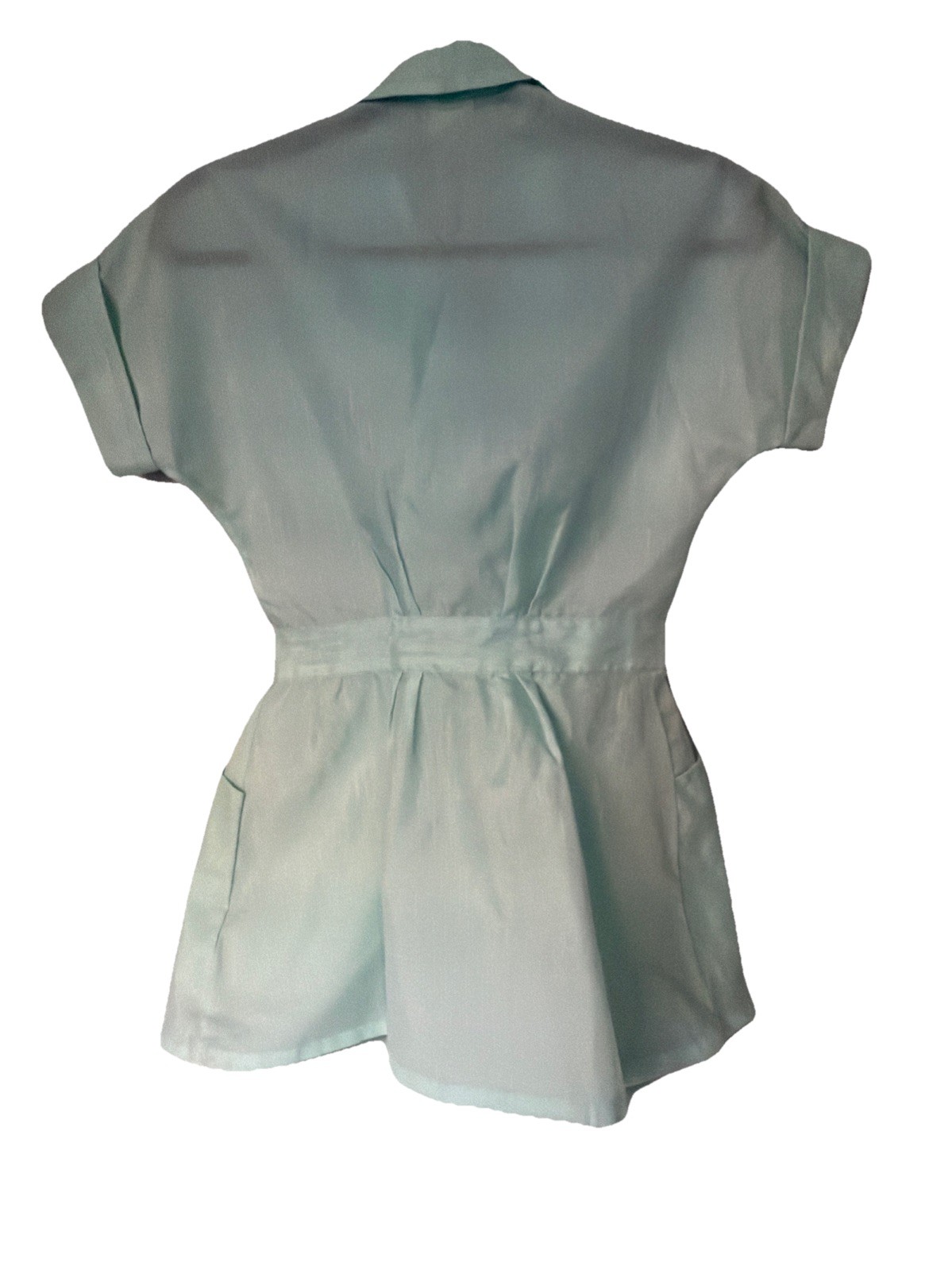 Medium 8 Vintage Beautician Nurse Frock Top 1960’s Mint Green Bob Evan’s F23