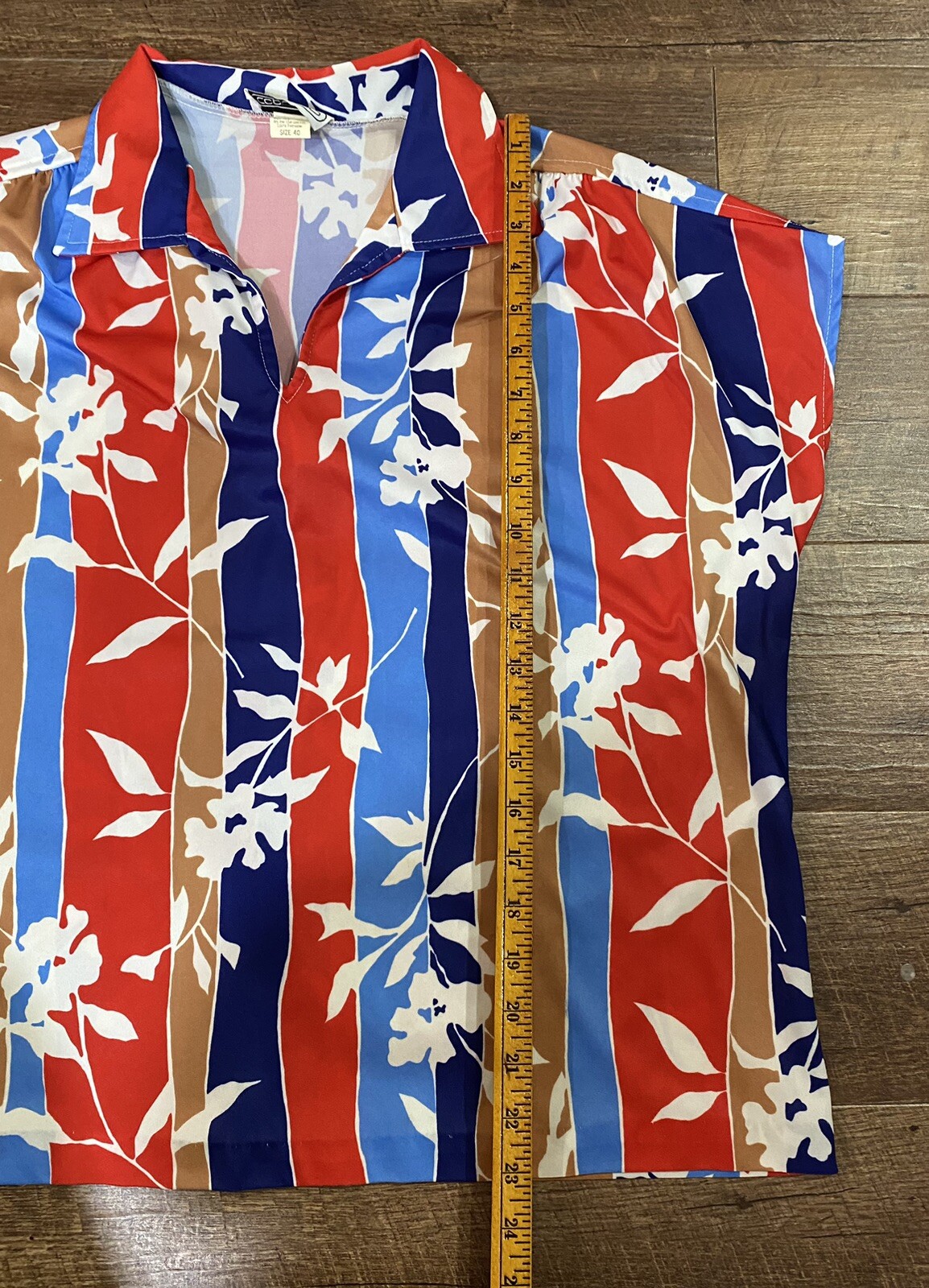 Vintage 70s 80s Copy Cats Tropical Floral Shirt 40 M/L