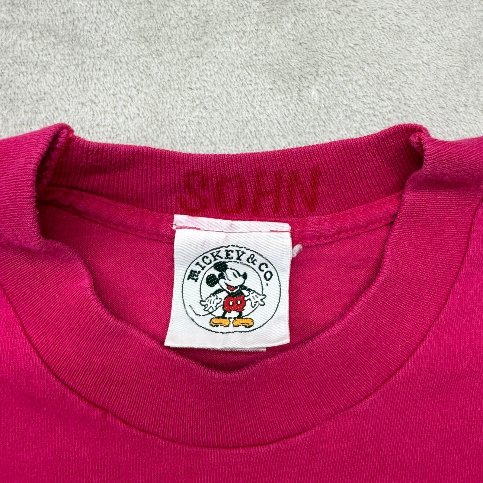 Vintage Disney Mickey & Co T-Shirt Adult XL Pink Minnie 90s Double Sided Graphic