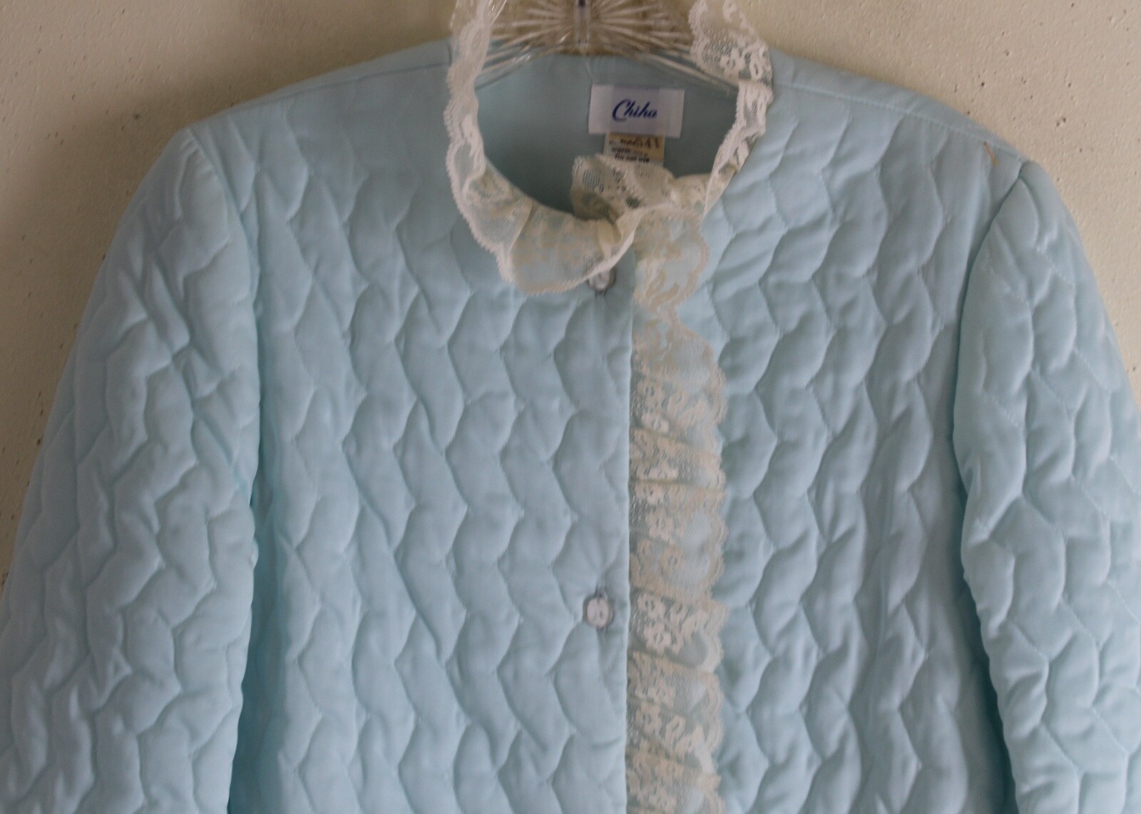 Chia VTG NOS $78 Blue Vintage 70s Quilted Dressing Gown Robe Sz P S
