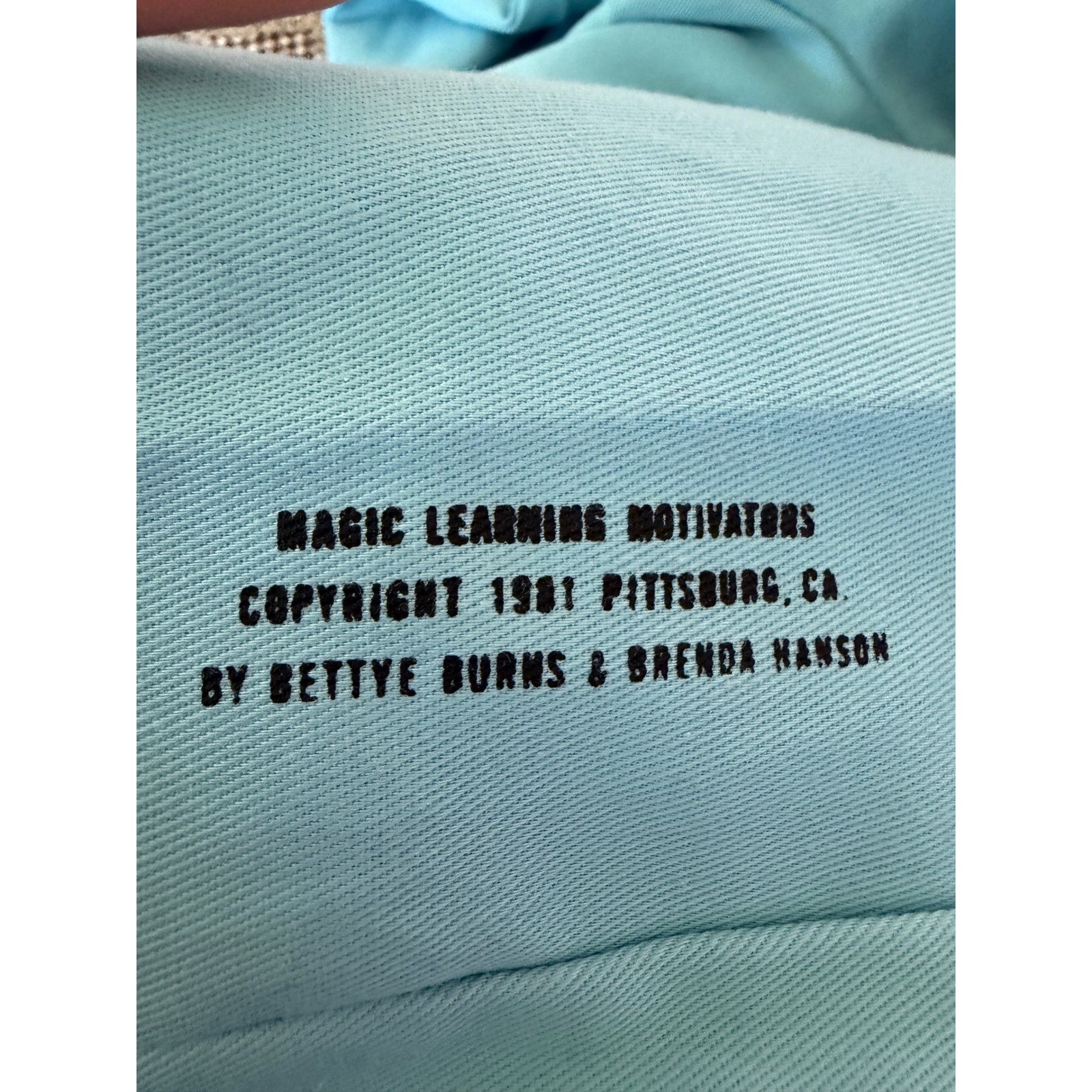 Bettye Burns Teacher Smock Women Size S/M Blue Vintage Short Vowel Educational