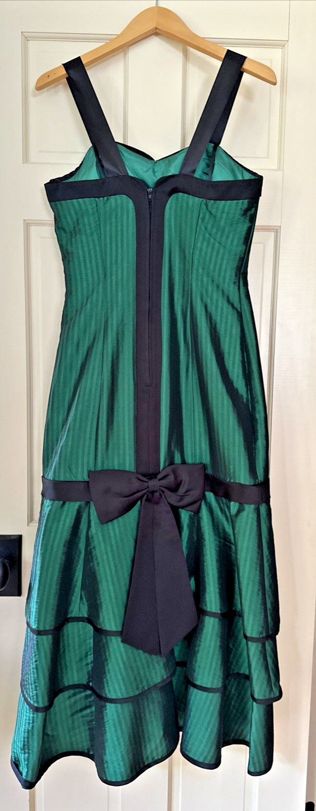 VtgJosh & Jazz Dress Sz 11/12 Green Tiered 1920’s Cocktail Regal Royal Gatsby