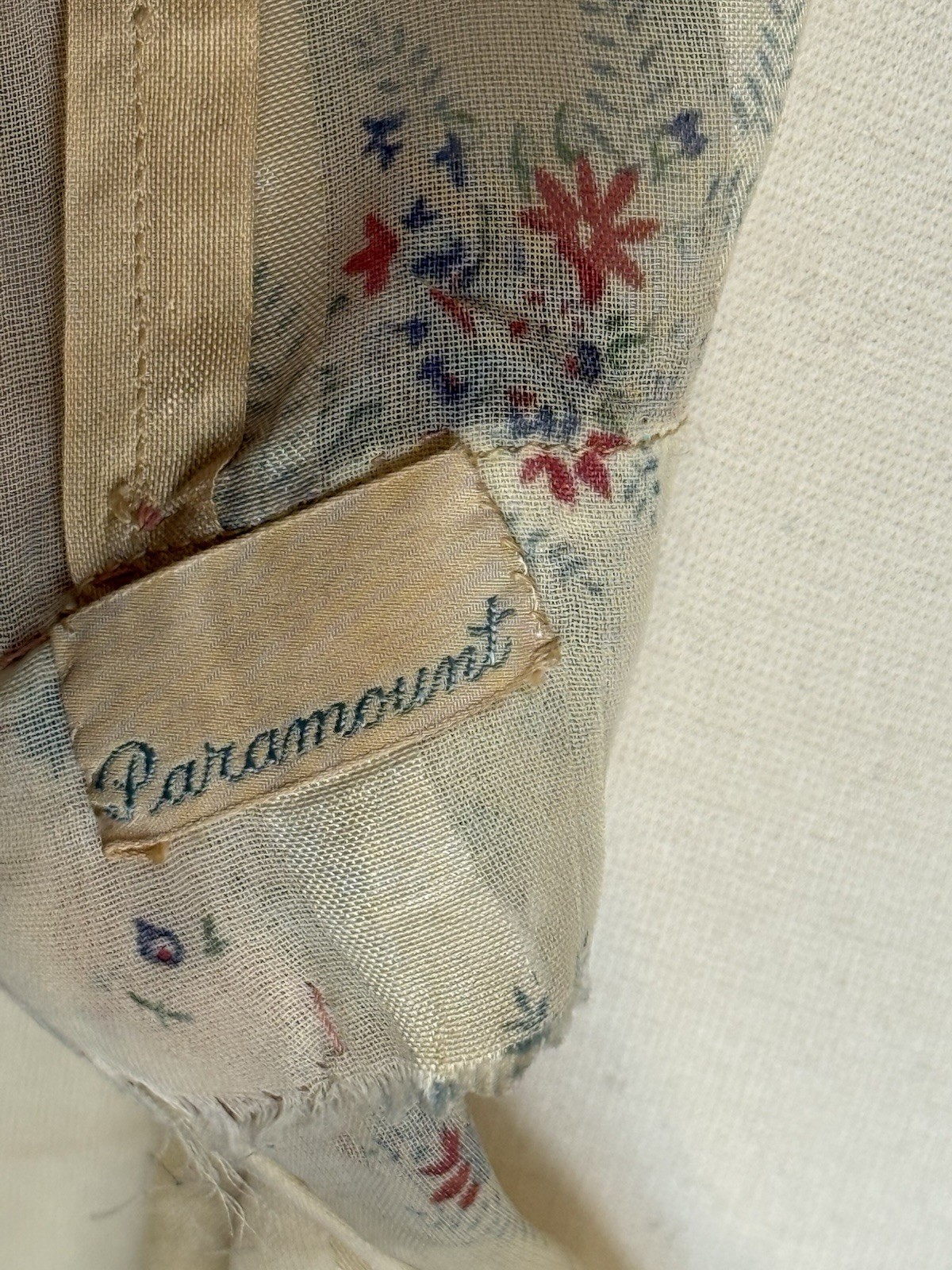 Vintage 1920s Paramount Studios Silk Floral Ribbon Stripe Day Dress 20s Antique