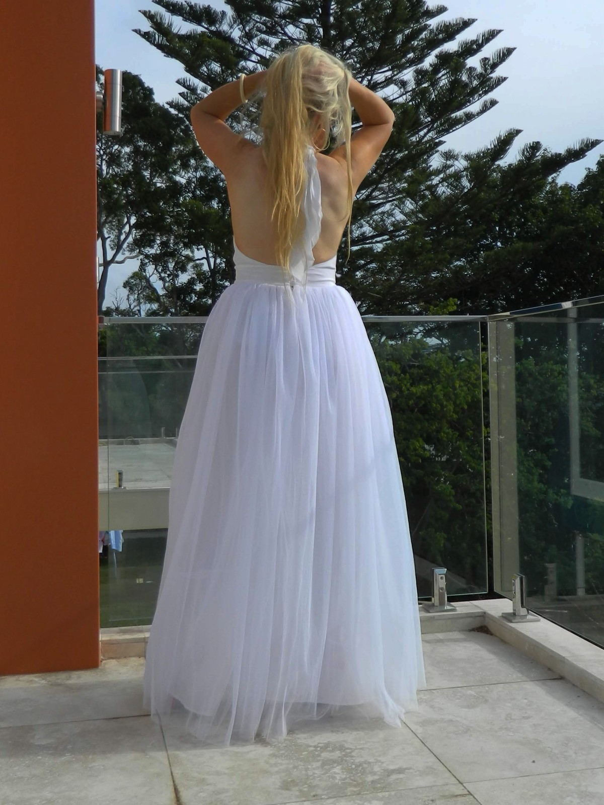 VINTAGE Naf Naf Princess Glamour Fairy-tale Tulle Halter Neck Dress