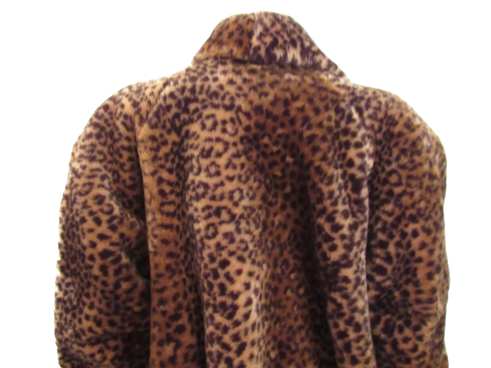 Vintage 70s 80s Monterey Fashions Faux Fur Leopard Coat Women’s Size Large