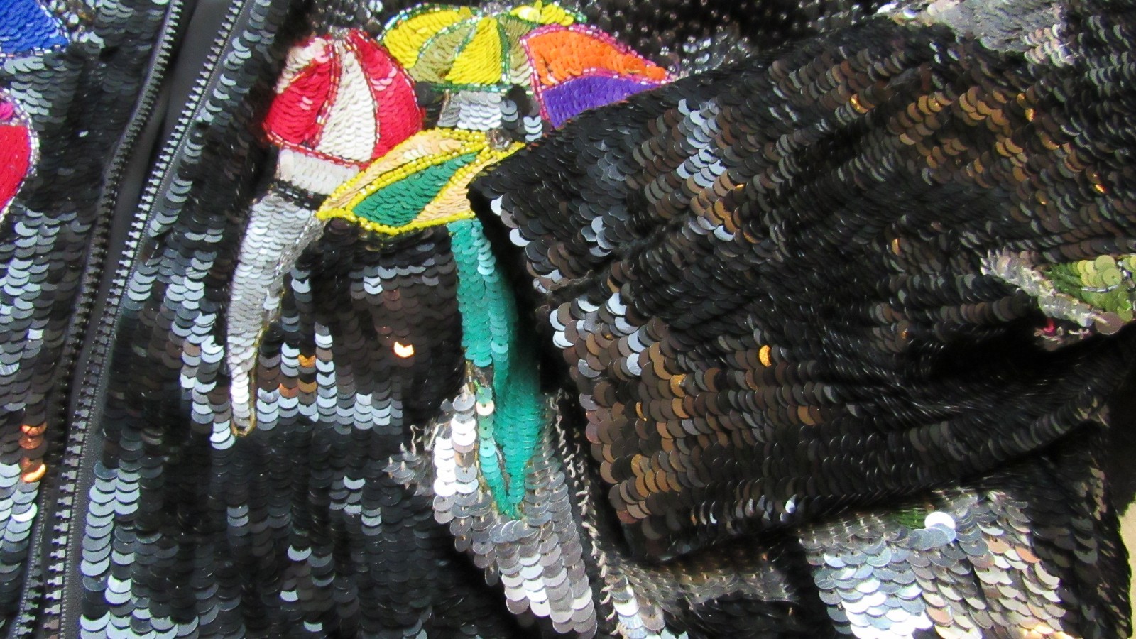 Vintage 80’s Modi Full Sequin Embellished Umbrella Theme Jacket Size Small 6-8
