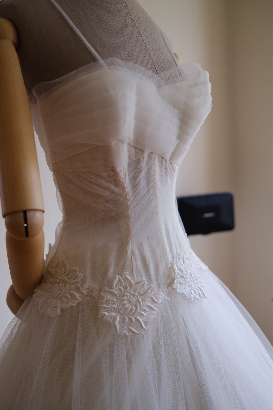 1950s Vintage Ivory Tulle Prom Party Or Wedding Dress