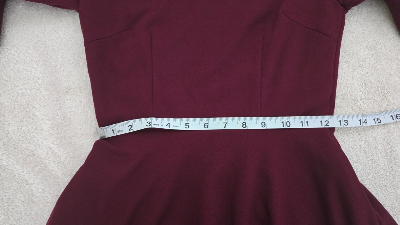 Vintage inspired dress, S/XS Dressy Star, below knee, vine red, 3/4 sleeve