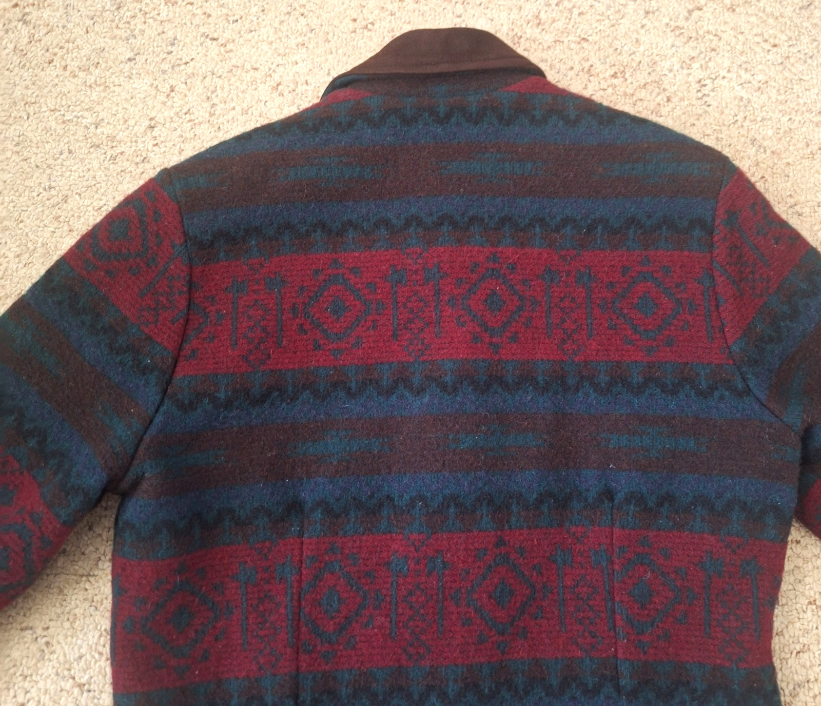VTG Woolrich Wool Jacket Womens Small Aztec Navajo Southwestern Nordic Suede USA