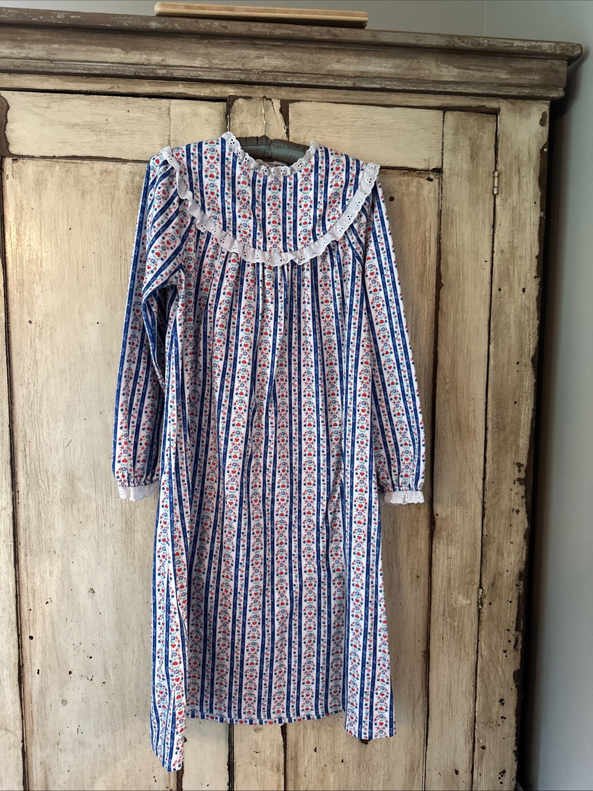 Vintage Lanz Of Salzburg Cotton Flannel Nightgown Granny Cottagecore XL 14/16