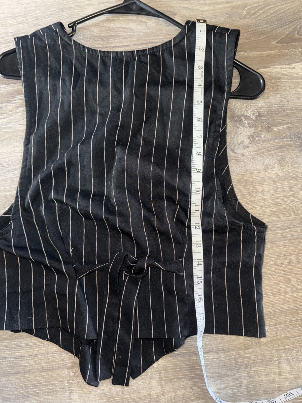 VTG 80s Blondie and Me Black Pinstripe Novelty Vest made in USA size 5–6