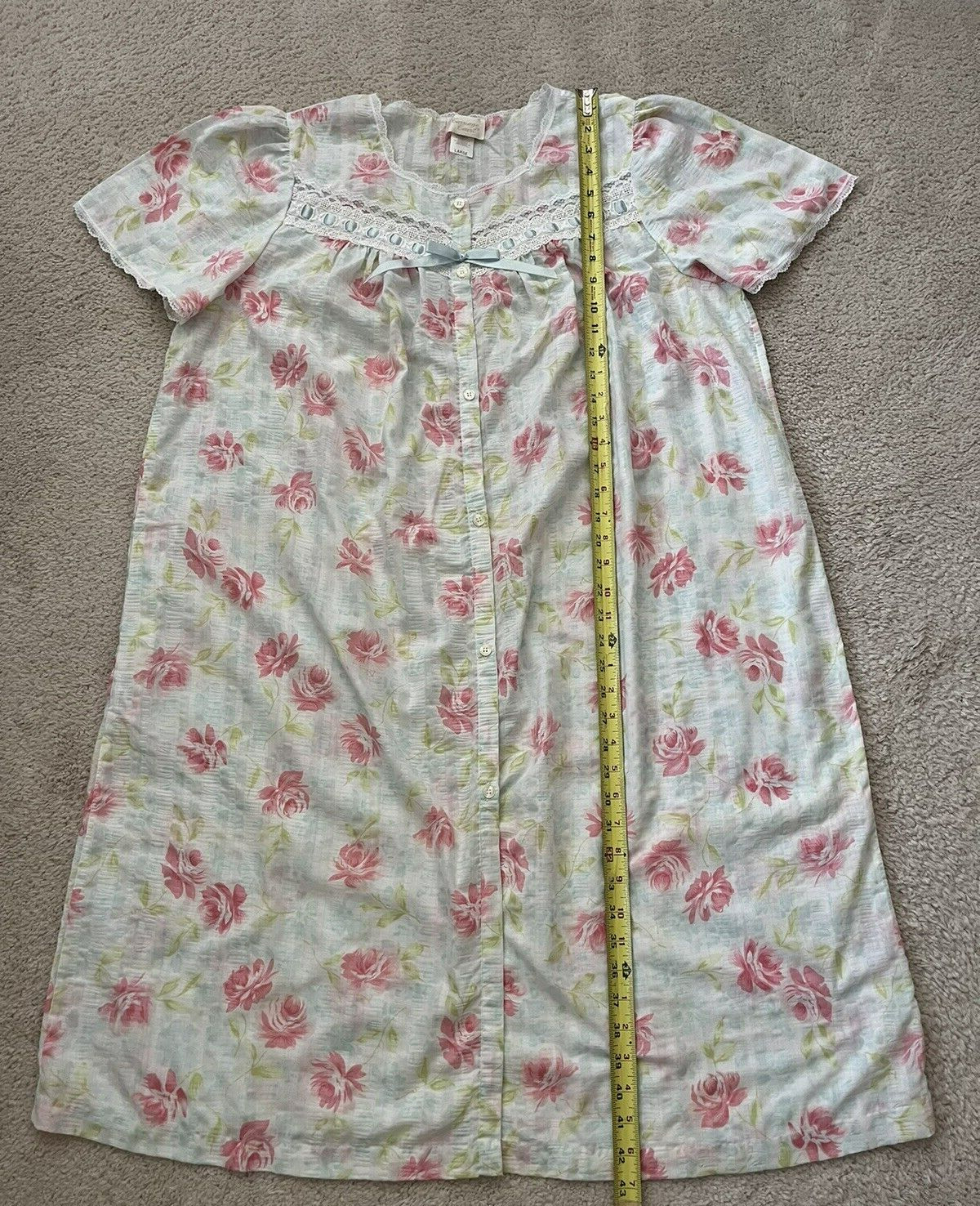 New Vintage Carriage Court Women’s Sz L Nightgown Robe Lace Cotton Blend
