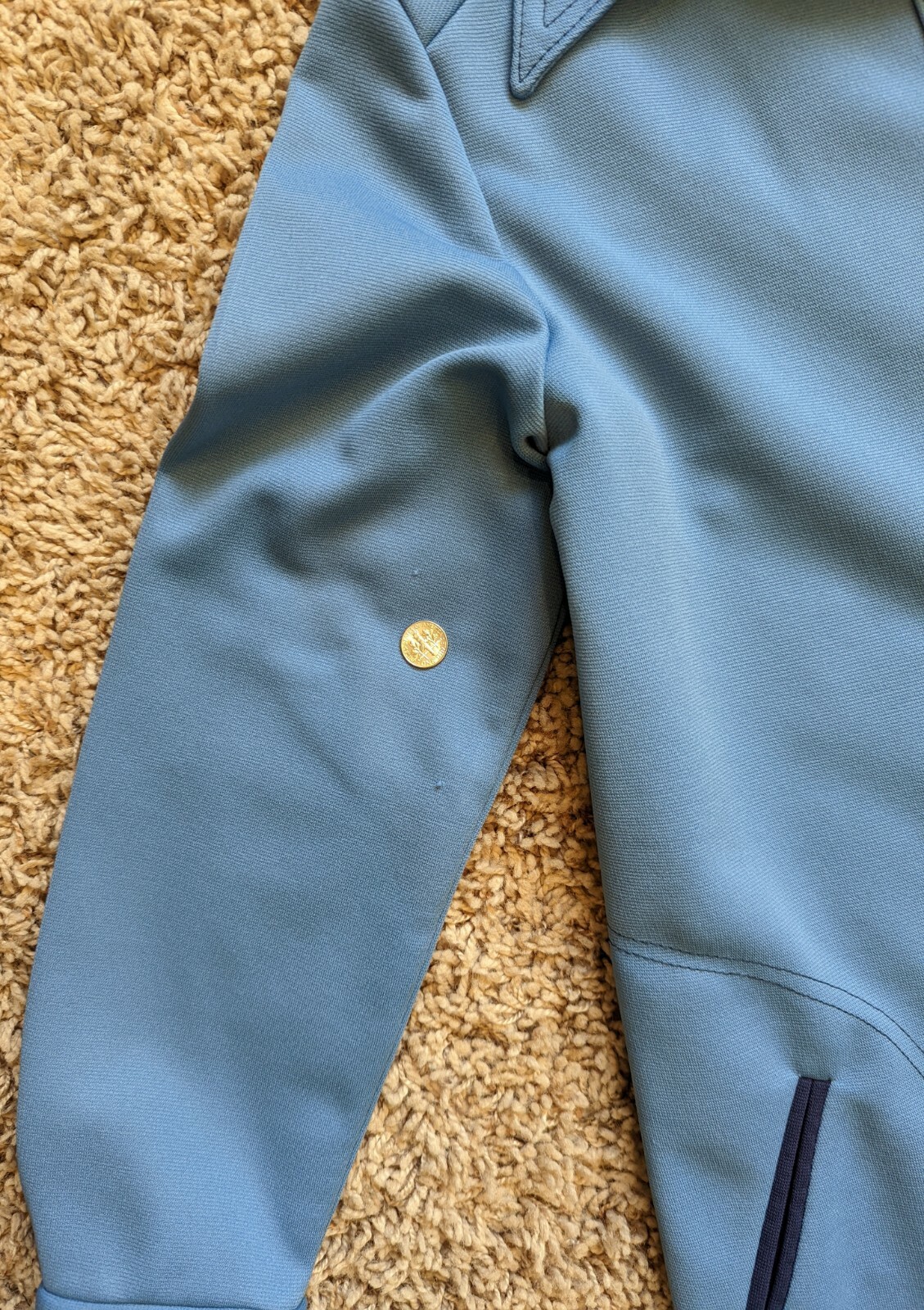 Vintage 70s JC Penny Fashions Leisure Suit Bell Bottom Hippy Retro Blues Sz 12