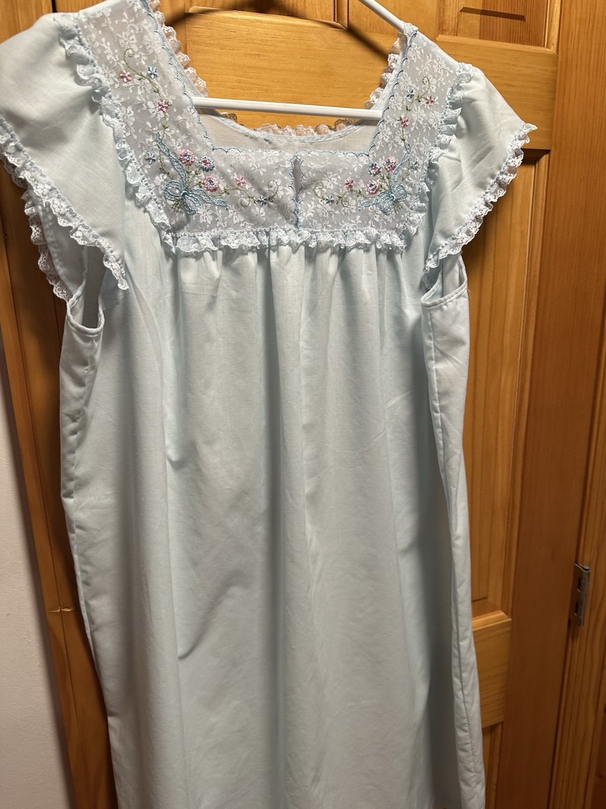 VTG Sears Perma-Prest Light Blue Nightgown Size 36/38 Mother’s Day Gramma Summer
