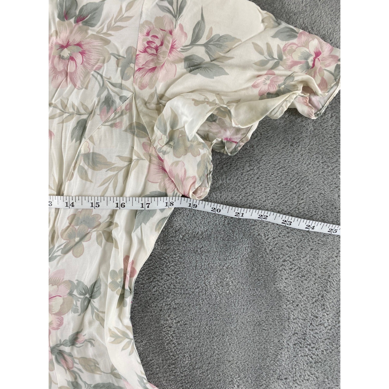 DOT Vintage Floral Maxi Dress Pink Cream Lace Heart Cutout Shell Charm Sz 9/10