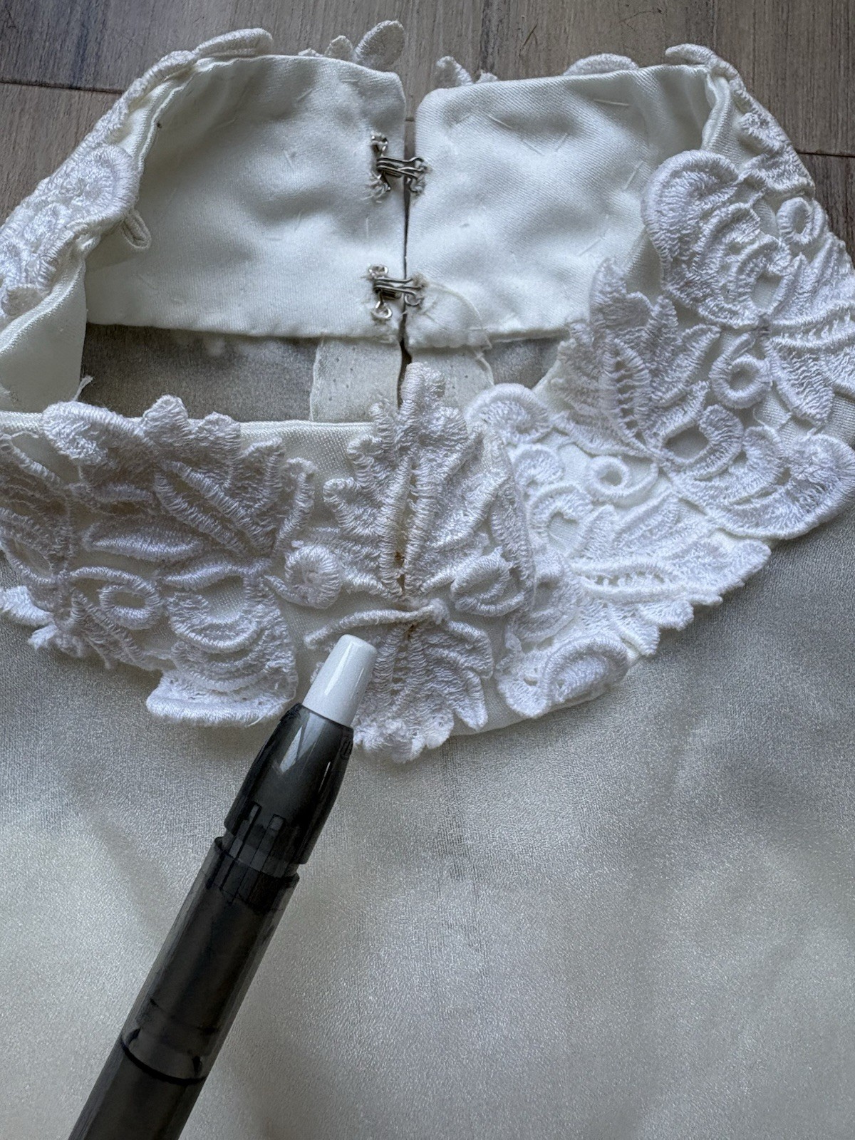 Vintage 70s Prairie Lace Maxi Edwardian Revival Wedding Gown Sz 2 / XS