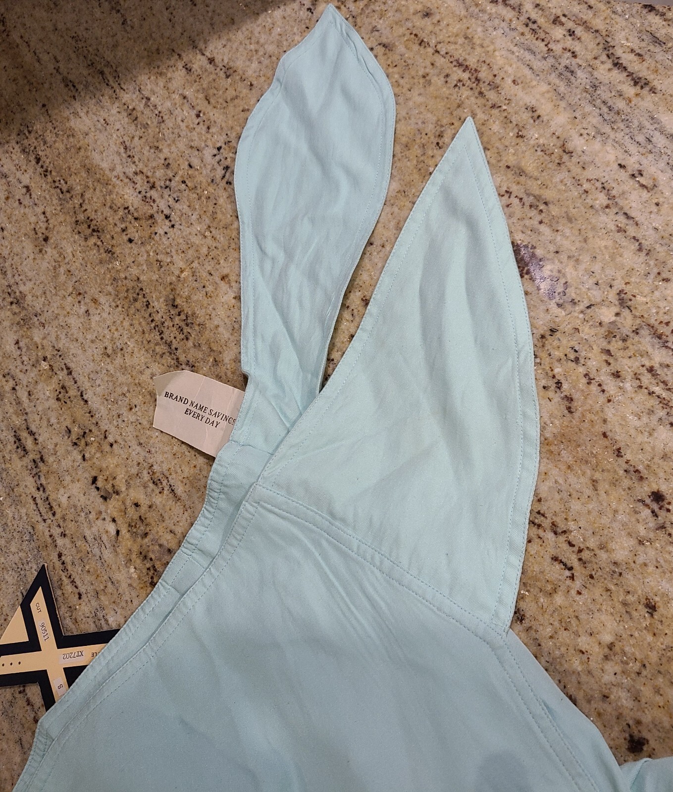 Vintage Exterior Erez Size S Blue Cotton Silk Lined Wrap Skirt Tie Side Waist