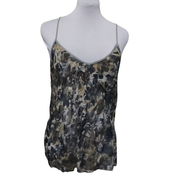 Free People Intimately Floral Lace Racerback Camisole Grey Tan Small S P
